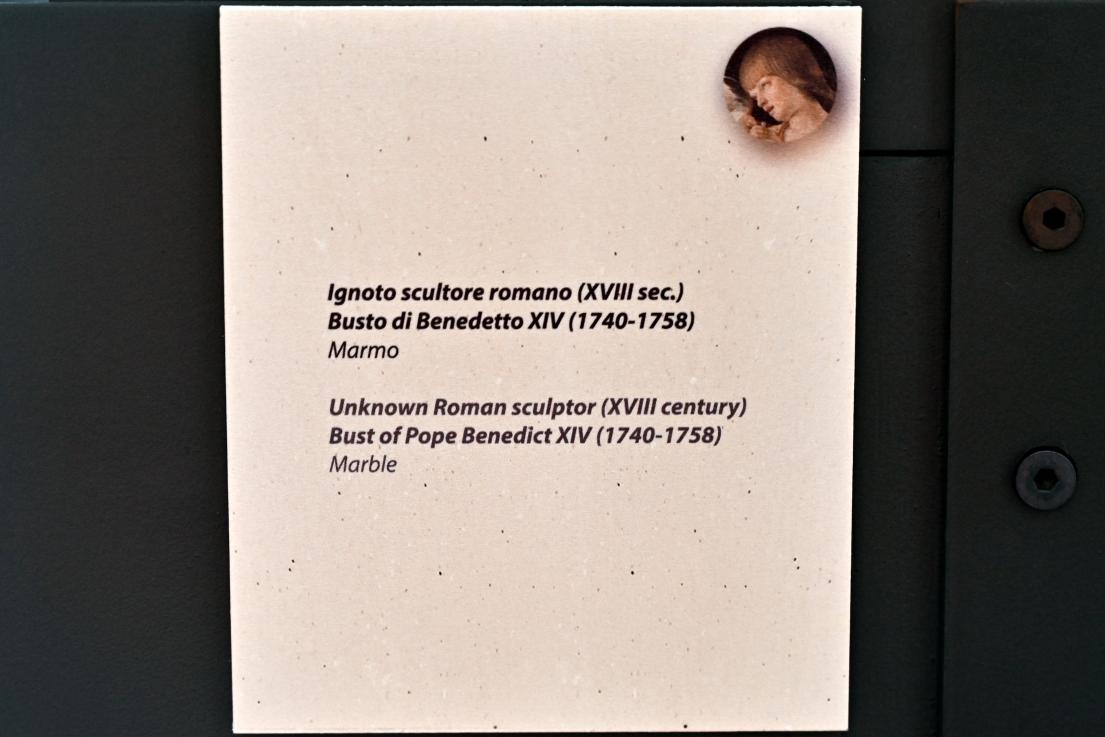 Porträtbüste von Papst Benedikt XIV (1740-1758), Rimini, Stadtmuseum, Saal 2, Undatiert, Bild 3/3