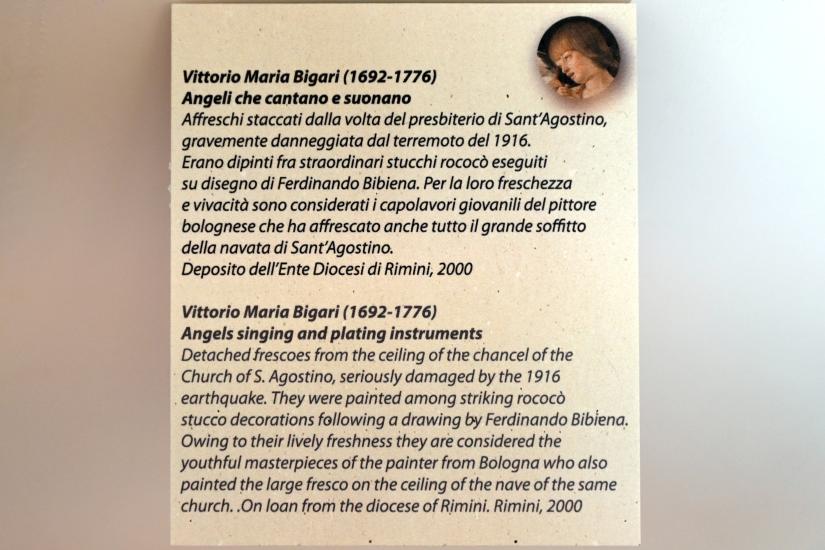 Vittorio Maria Bigari (1748–1750), Singende und musizierende Engel, Rimini, Chiesa di Sant'Agostino (di san Giovanni evangelista), jetzt Rimini, Stadtmuseum, Saal 3, Undatiert, Bild 2/2