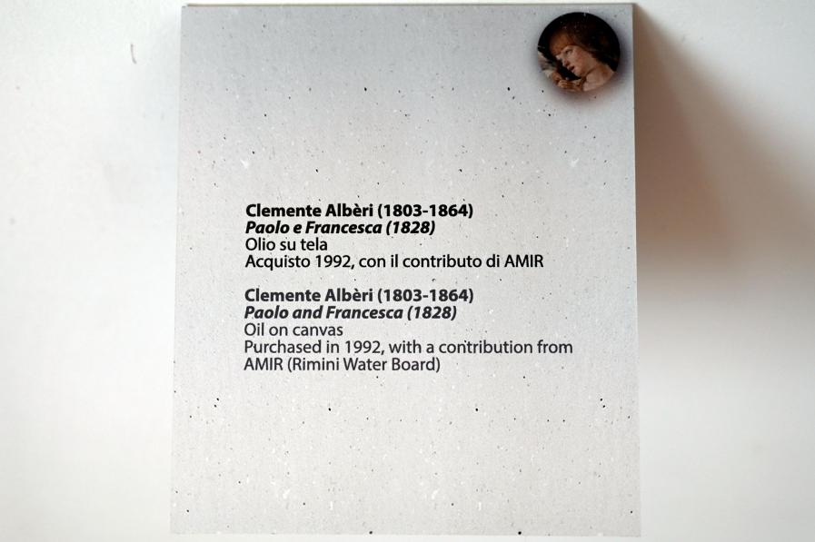 Clemente Albèri (1828–1852), Paolo und Francesca, Rimini, Stadtmuseum, Saal 5, 1828, Bild 2/2