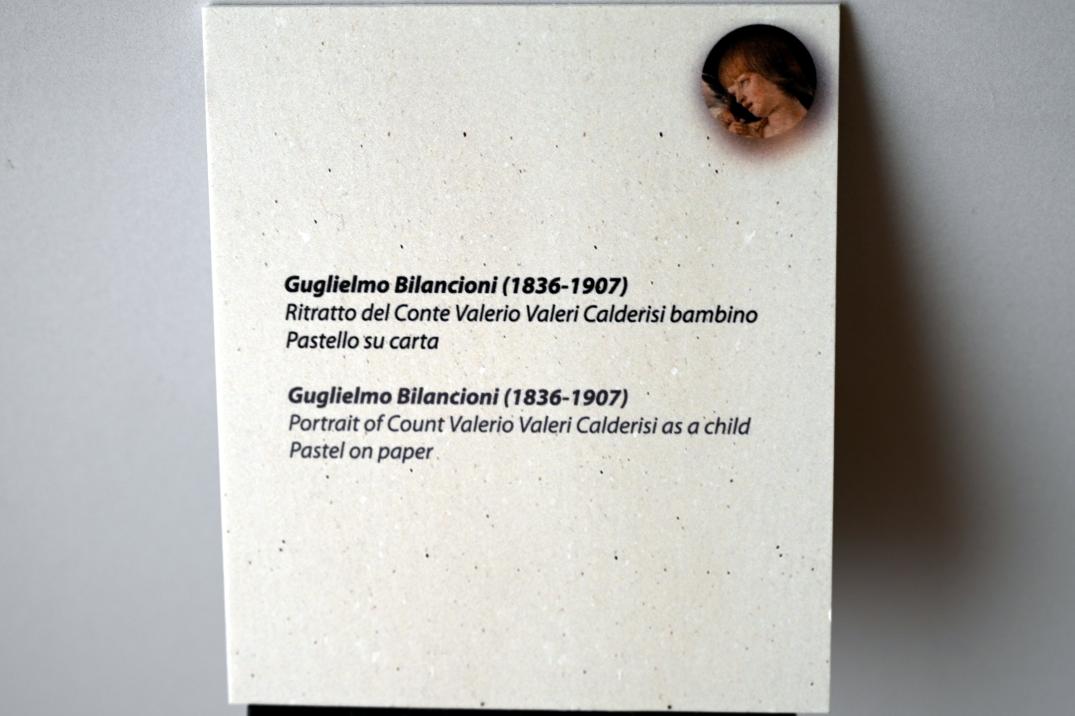 Guglielmo Bilancioni
 (1869–1873), Porträt des Grafen Valerio Valeri Calderisi als Kind, Rimini, Stadtmuseum, Saal 6, Undatiert, Bild 2/2