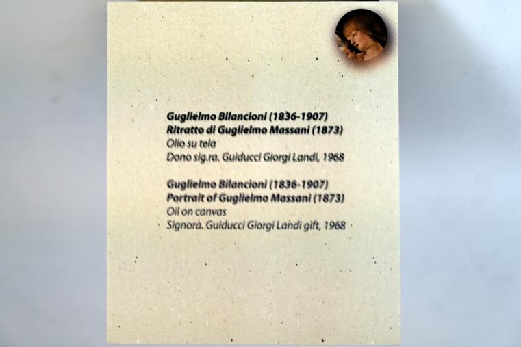 Guglielmo Bilancioni
 (1869–1873), Porträt des Guglielmo Massani, Rimini, Stadtmuseum, Saal 6, 1873, Bild 2/2