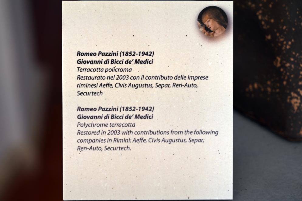 Romeo Pazzini (1921), Büste des Giovanni di Bicci de’ Medici, Rimini, Stadtmuseum, Saal 6, Undatiert, Bild 3/3