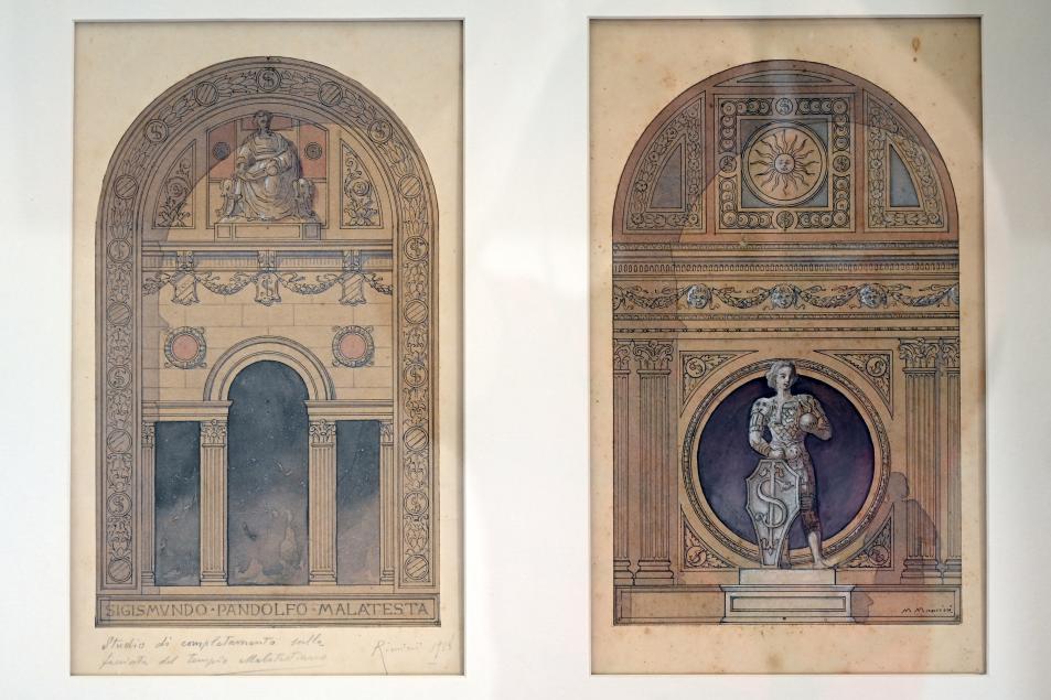 Mariano Mancini (1888–1920), Studie für den idealen Abschluss des Mittelbogens des Malatesta-Tempels, Rimini, Stadtmuseum, Saal 6, 1918