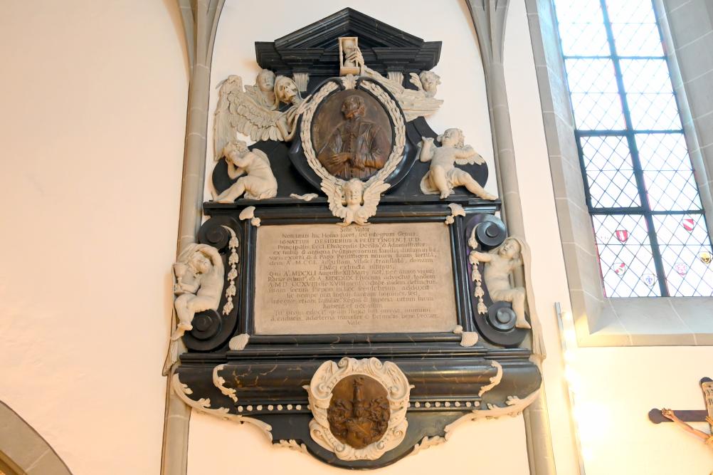 Melchior Paulus (1719–1738), Grabdenkmal für Stiftsdekan Desiderius von Peutingen, Ellwangen, ehem. Benediktiner-Stiftskirche, heute Basilika St. Vitus, nach 1718