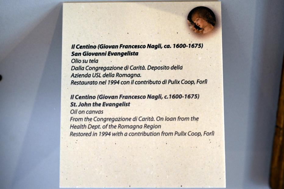 Giovan Francesco Nagli (Il Centino) (Undatiert), Evangelist Johannes, Rimini, Stadtmuseum, Saal 15, Undatiert, Bild 2/2