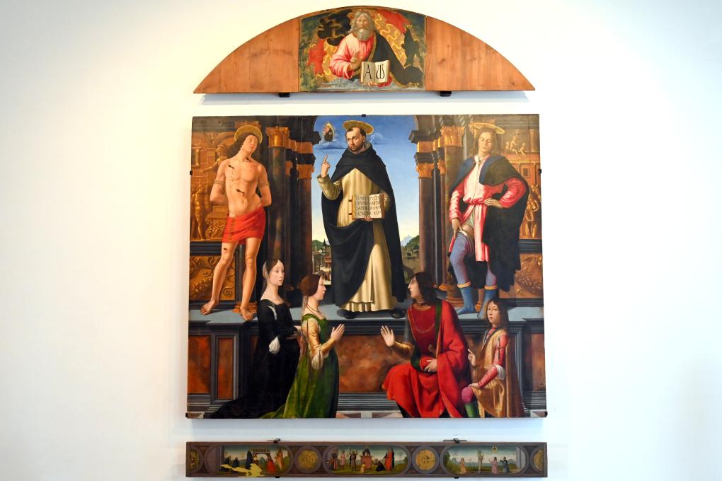 Domenico Ghirlandaio (1473–1494), Altarretabel mit dem heiligen Vinzenz Ferrer, Rimini, ehem. Dominikanerkloster San Cataldo, jetzt Rimini, Stadtmuseum, Obergeschoss Saal 3, 1493–1496