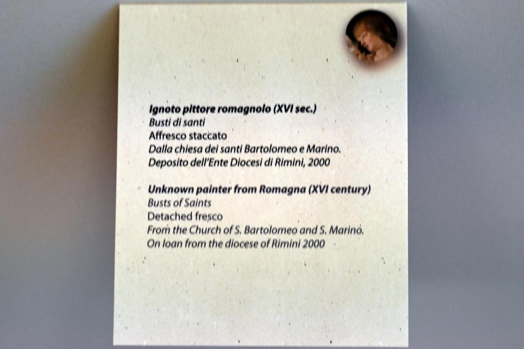 Kopfbild eines Heiligen, Rimini, Chiesa di San Bartolomeo, jetzt Rimini, Stadtmuseum, Obergeschoss Saal 8, Undatiert, Bild 2/2