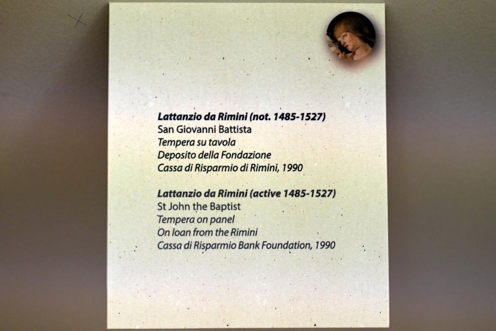 Lattanzio da Rimini (Undatiert), Heiliger Johannes der Täufer, Rimini, Stadtmuseum, Obergeschoss Saal 9, Undatiert, Bild 2/2