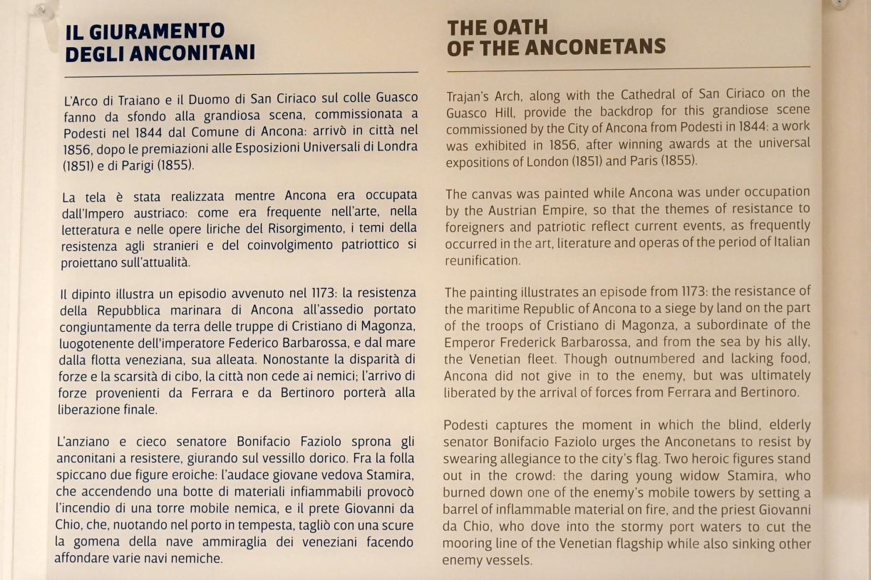 Francesco Podesti (1820–1863), Der Eid von Ancona, Ancona, Pinacoteca civica Francesco Podesti, Saal 2, 1844–1851, Bild 4/4