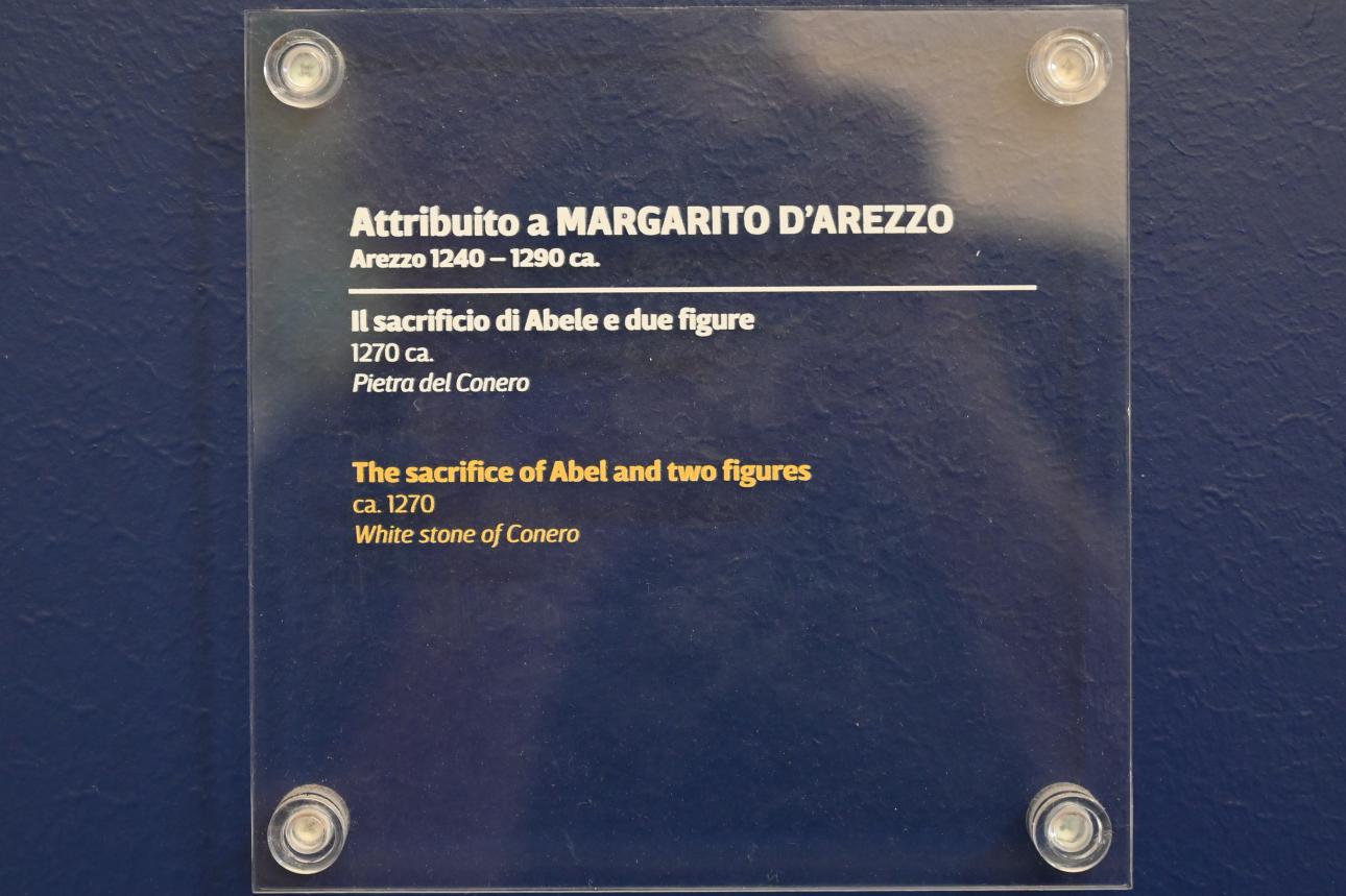 Margaritone d’Arezzo (1263–1290), Opfer des Abel und zwei Figuren, Ancona, Palazzo degli Anziani, jetzt Ancona, Pinacoteca civica Francesco Podesti, Saal 4, um 1270, Bild 2/2