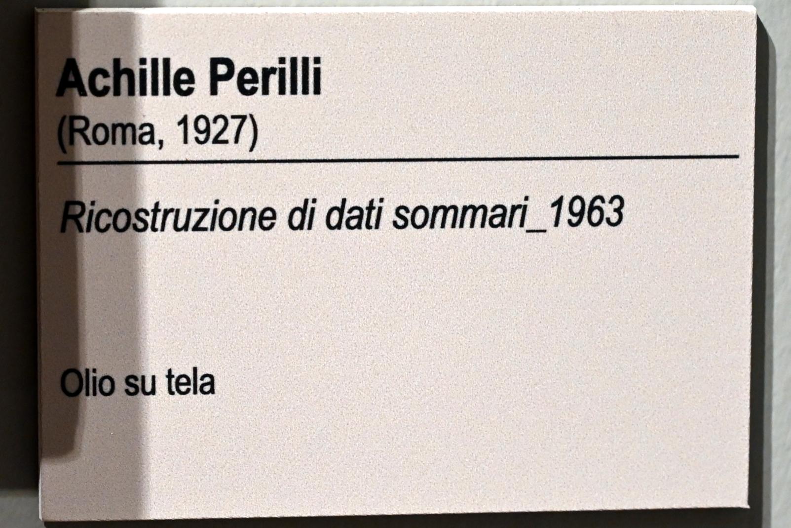 Achille Perilli (1960–1963), Rekonstruktion summarischer Daten, Ancona, Pinacoteca civica Francesco Podesti, Obergeschoss Saal 1, 1963, Bild 2/2