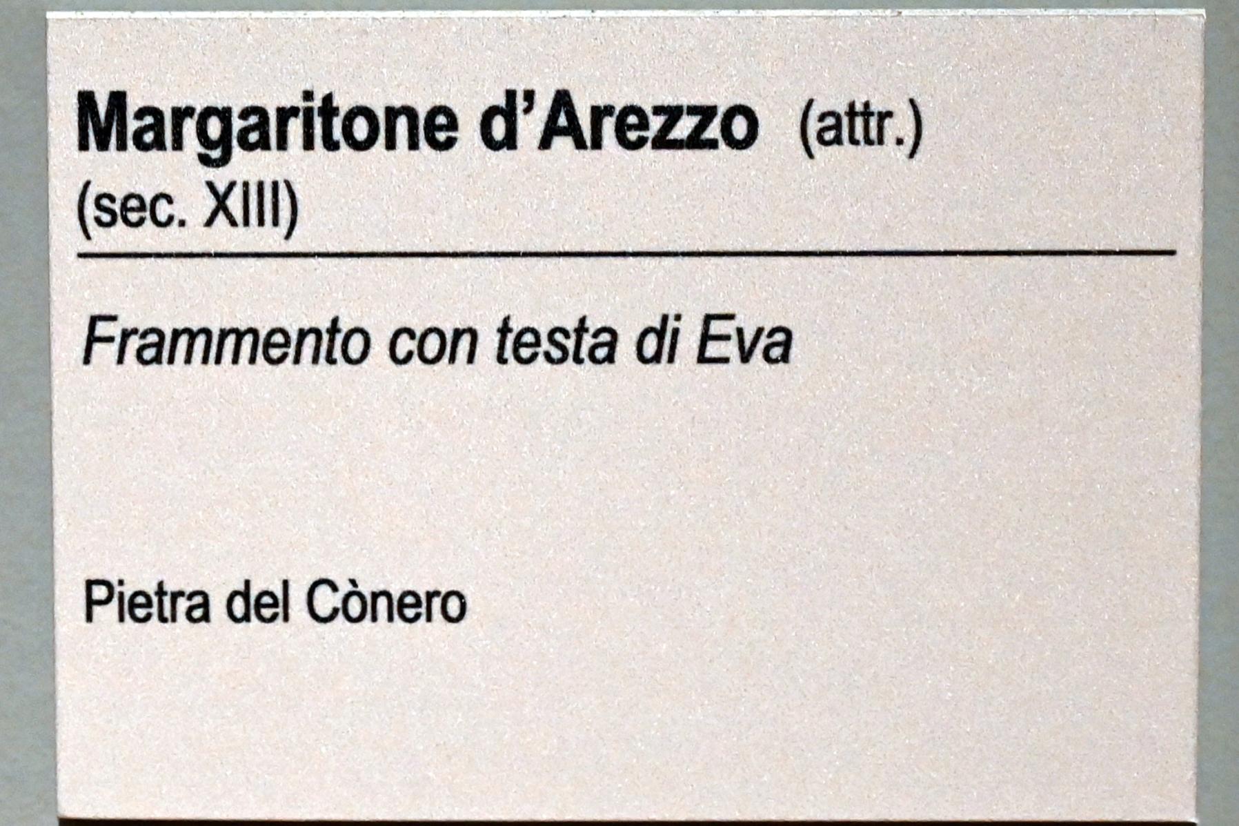 Margaritone d’Arezzo (1263–1290), Fragment mit dem Kopf Evas, Ancona, Pinacoteca civica Francesco Podesti, Obergeschoss Saal 1, 13. Jhd., Bild 2/2
