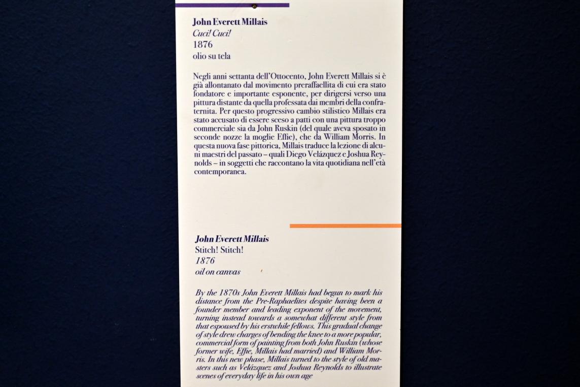 John Everett Millais (1846–1876), Nähen! Nähen!, Ancona, Pinacoteca civica Francesco Podesti, Obergeschoss Saal 6, 1876, Bild 2/2