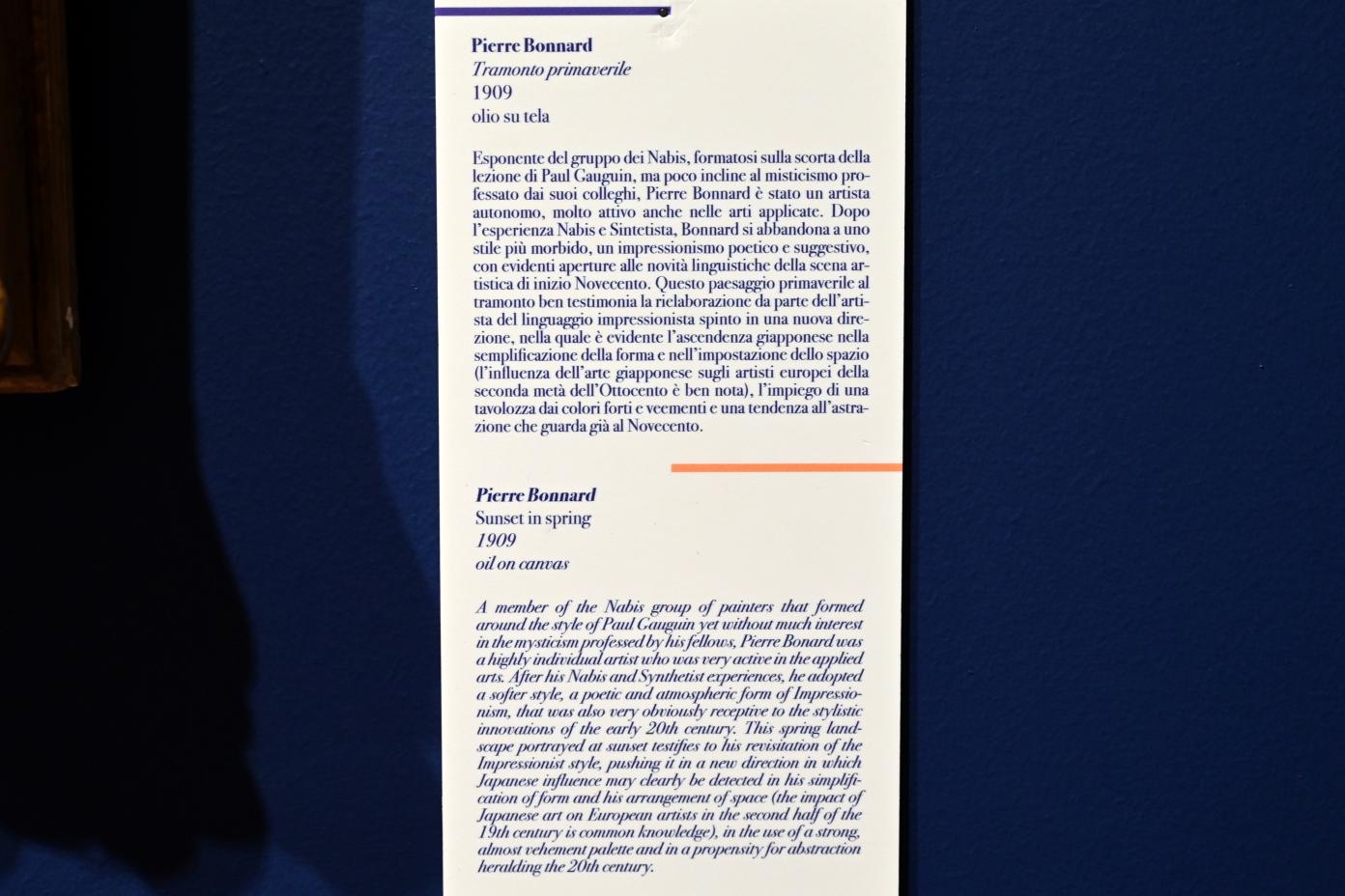 Pierre Bonnard (1893–1943), Sonnenuntergang im Frühling, Ancona, Pinacoteca civica Francesco Podesti, Obergeschoss Saal 7, 1909, Bild 2/2
