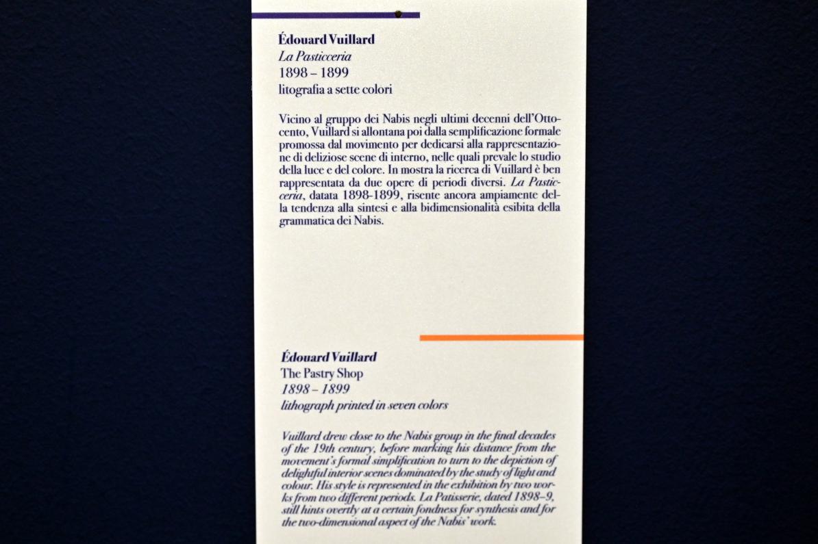 Édouard Vuillard (1889–1939), Konditorei, Ancona, Pinacoteca civica Francesco Podesti, Obergeschoss Saal 7, 1898–1899, Bild 2/2