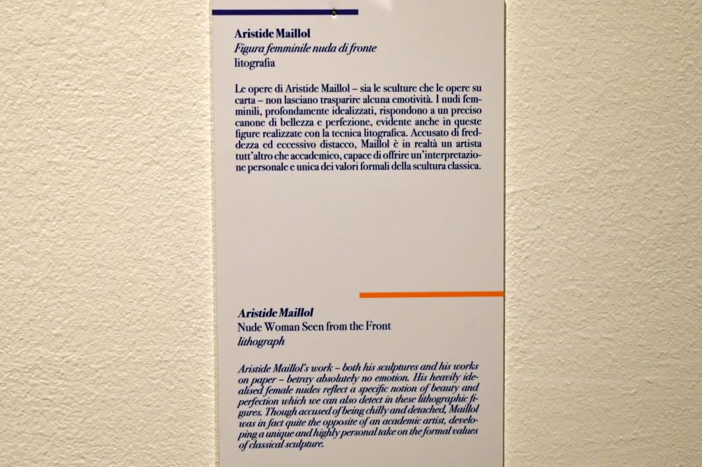Aristide Maillol (1899–1931), Frauenakt von vorne, Ancona, Pinacoteca civica Francesco Podesti, Obergeschoss Saal 8, Undatiert, Bild 2/2