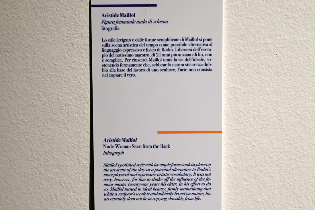 Aristide Maillol (1899–1931), Frauenakt von hinten, Ancona, Pinacoteca civica Francesco Podesti, Obergeschoss Saal 8, Undatiert, Bild 2/2
