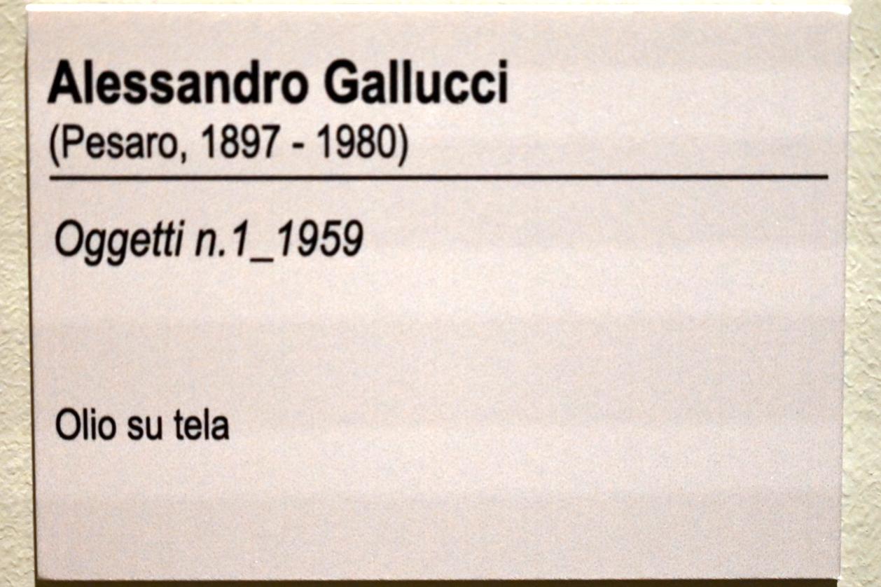 Alessandro Gallucci (1959), Objekte Nr.1, Ancona, Pinacoteca civica Francesco Podesti, Zwischenetage Saal 1, 1959, Bild 2/2