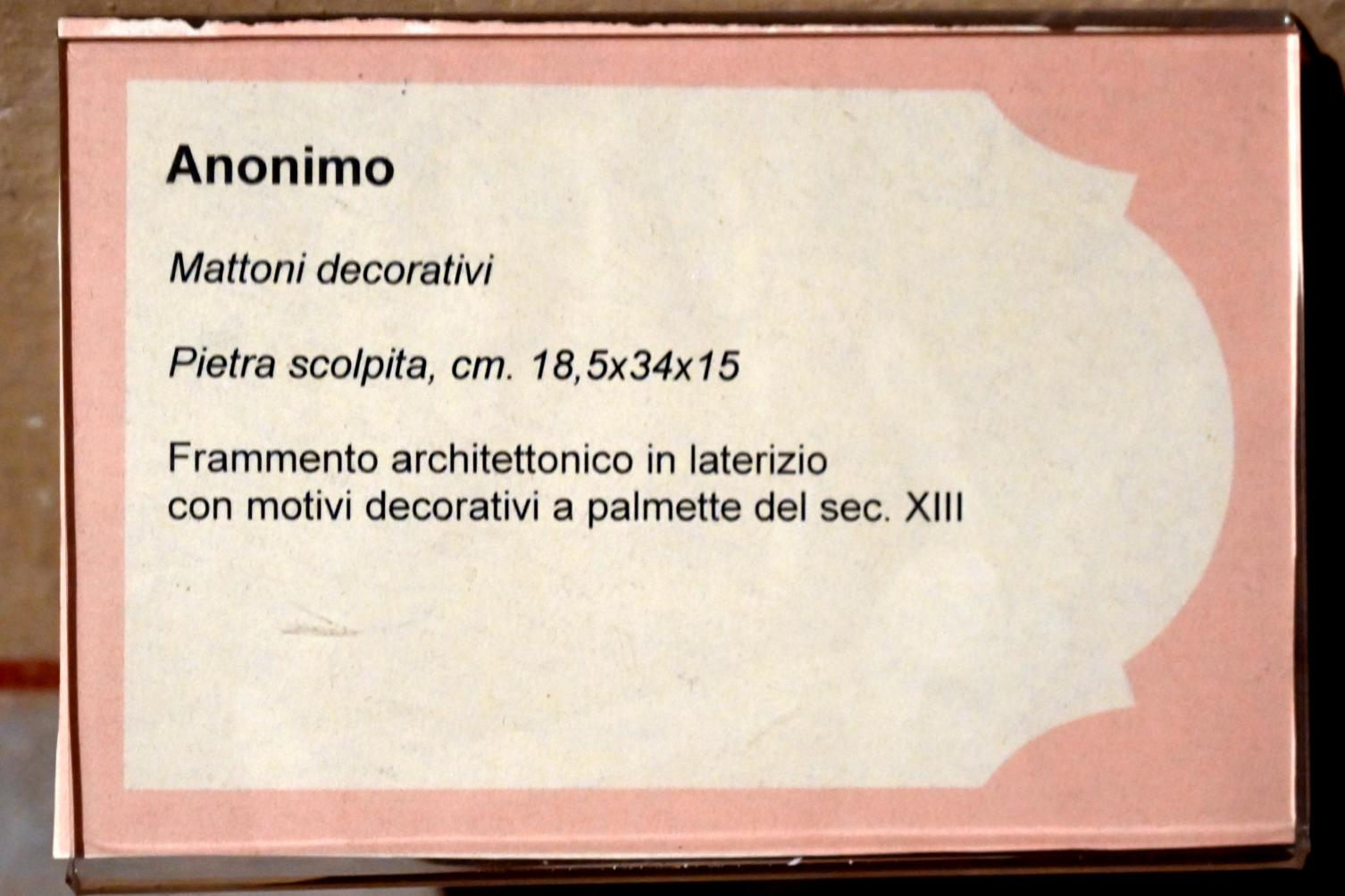 Dekorsteine mit floralen Motiven, Jesi, Städtische Kunstgalerie, Saal 3, 13. Jhd., Bild 2/2