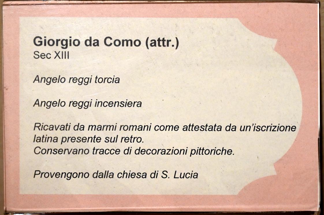Giorgio da Como (1250), Zwei Engel mit Fackel und Weihrauchfass, Jesi, Chiesa di S. Lucia, jetzt Jesi, Städtische Kunstgalerie, Saal 3, 13. Jhd., Bild 2/2