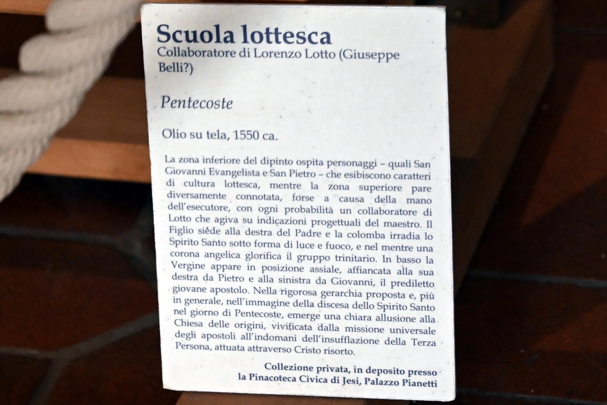 Lorenzo Lotto (Werkstatt) (1550), Pfingsten, Jesi, Städtische Kunstgalerie, Saal 4, um 1550, Bild 2/2