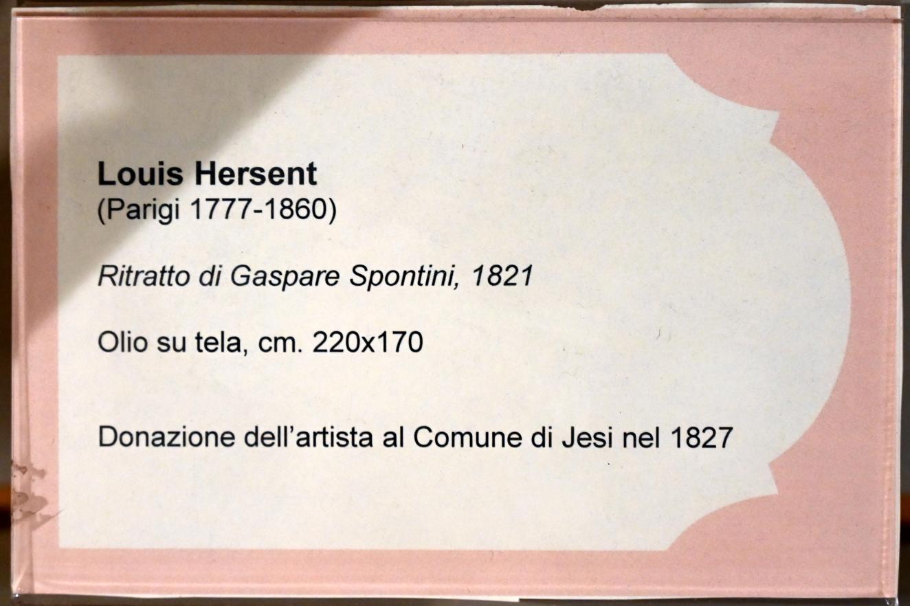 Louis Hersent (1821–1842), Porträt des Gaspare Spontini, Jesi, Städtische Kunstgalerie, Saal 9, 1821, Bild 2/2
