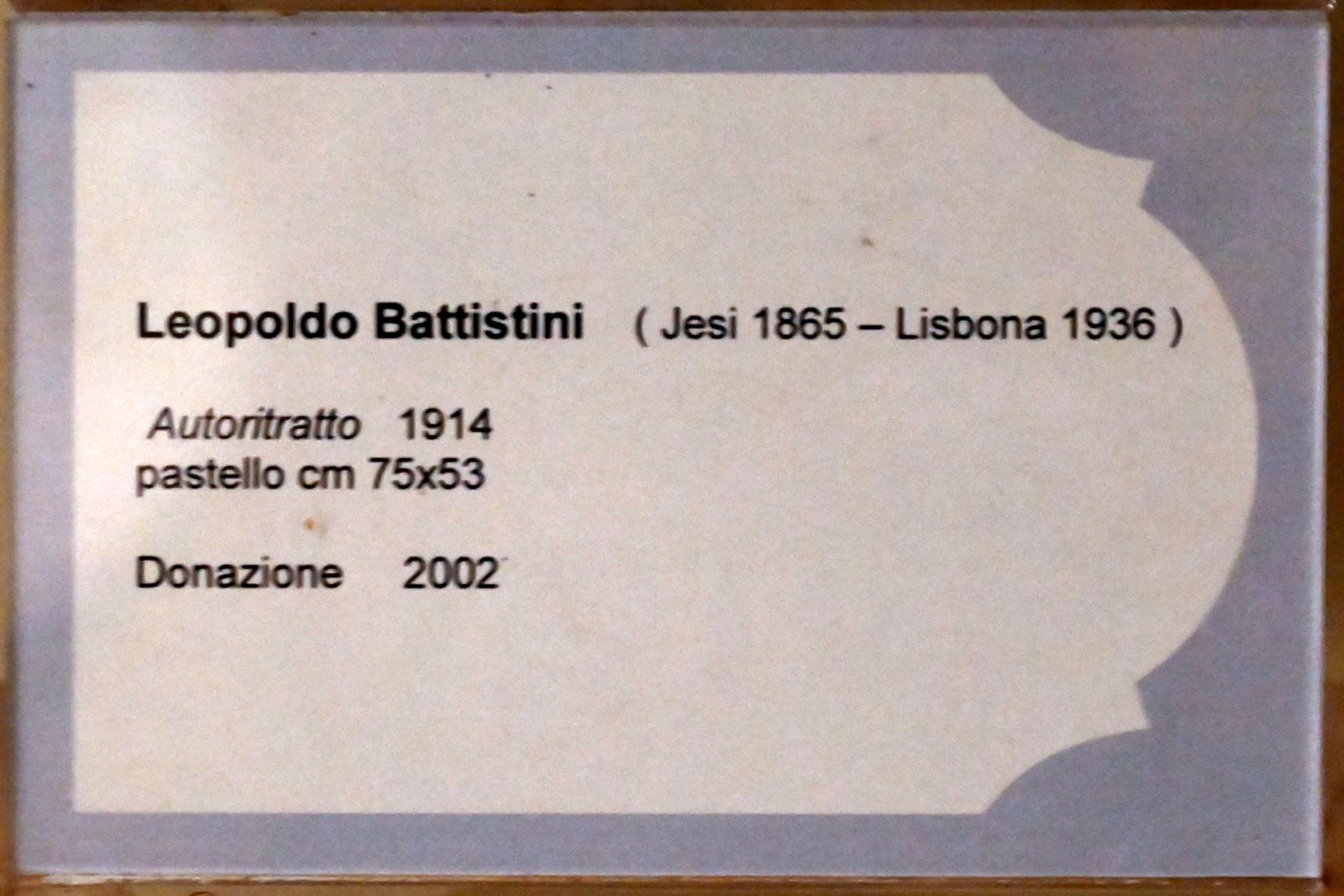 Leopoldo Battistini (1887–1934), Selbstporträt, Jesi, Städtische Kunstgalerie, Obergeschoss Saal 2, 1914, Bild 2/2