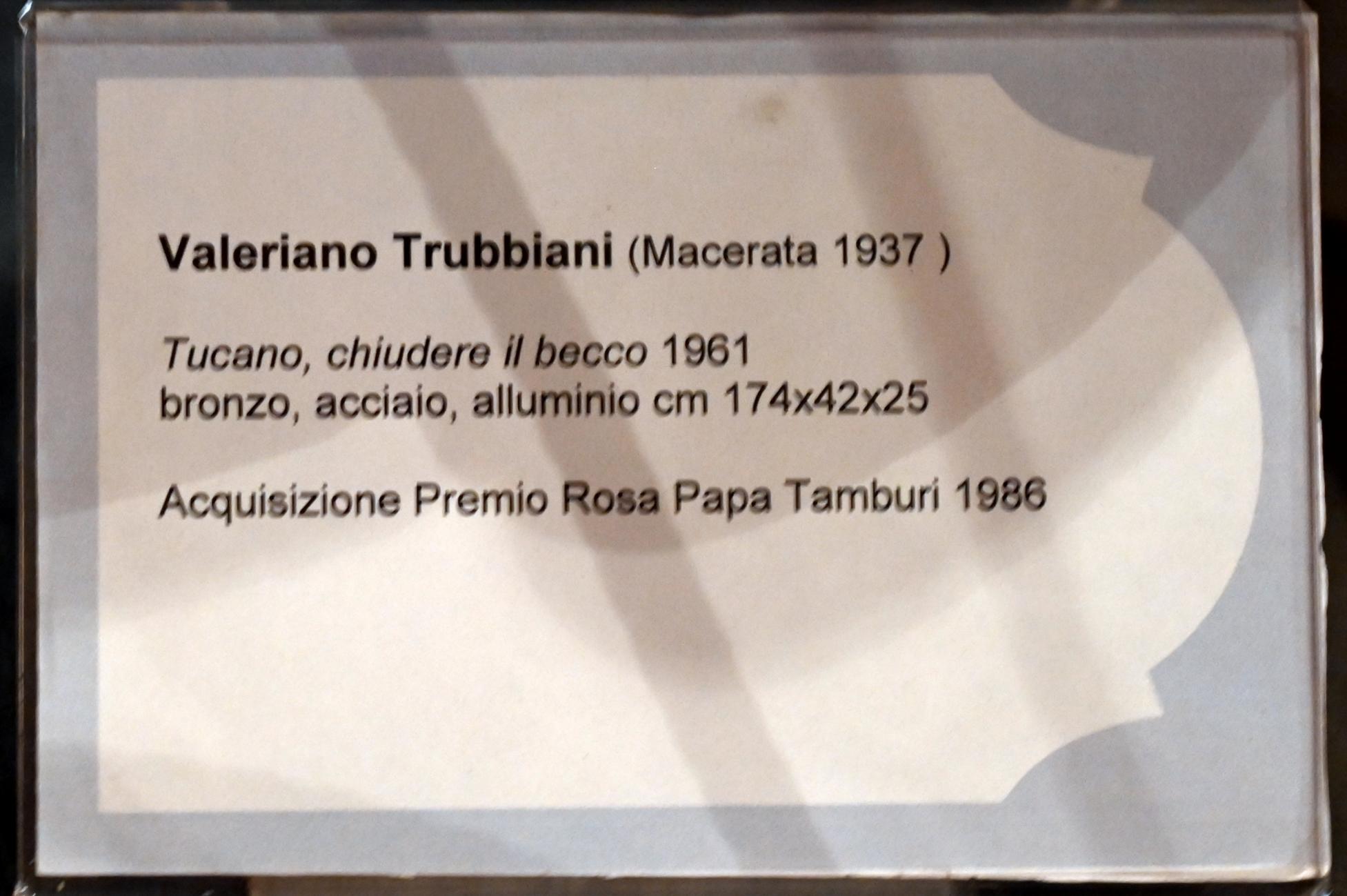 Valeriano Trubbiani (1961–1972), Tukan, halt den Schnabel, Jesi, Städtische Kunstgalerie, Obergeschoss Saal 5, 1961, Bild 4/4