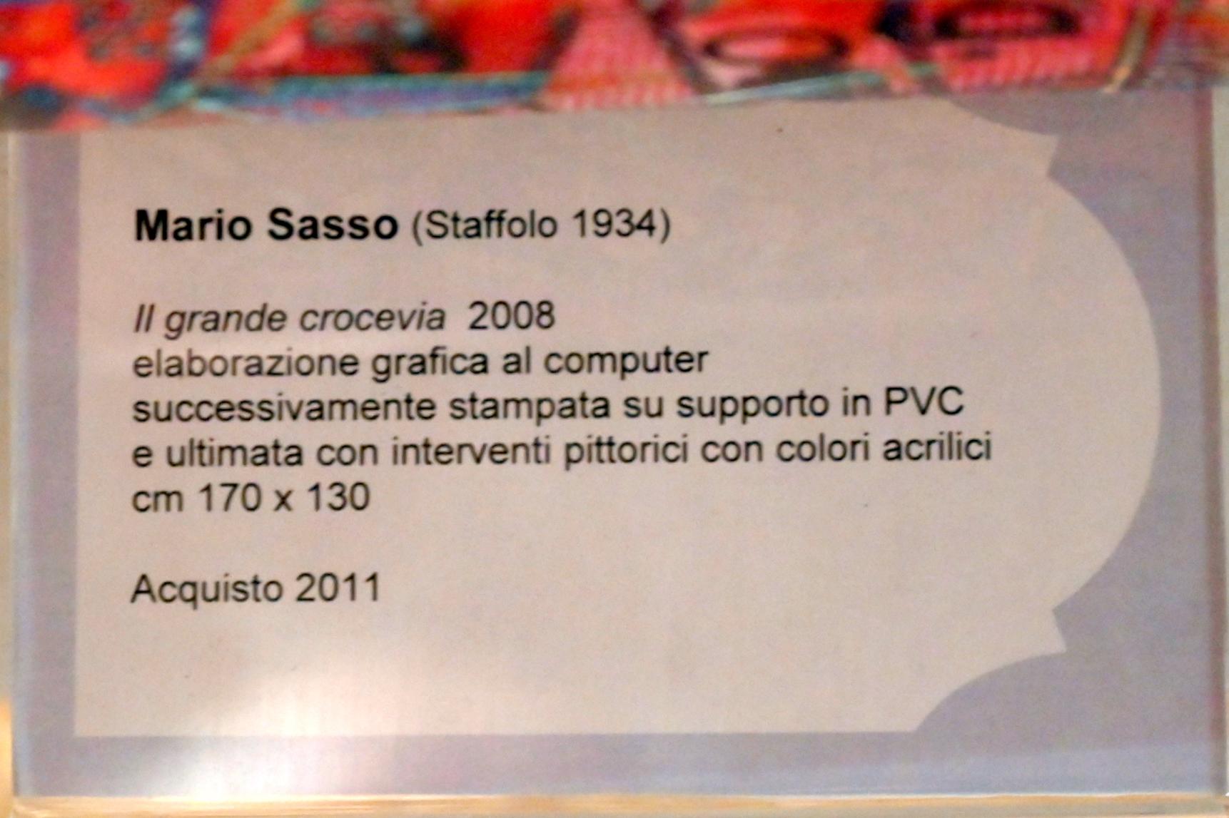 Mario Sasso (2008), Die große Kreuzung, Jesi, Städtische Kunstgalerie, Obergeschoss Saal 5, 2008, Bild 3/3