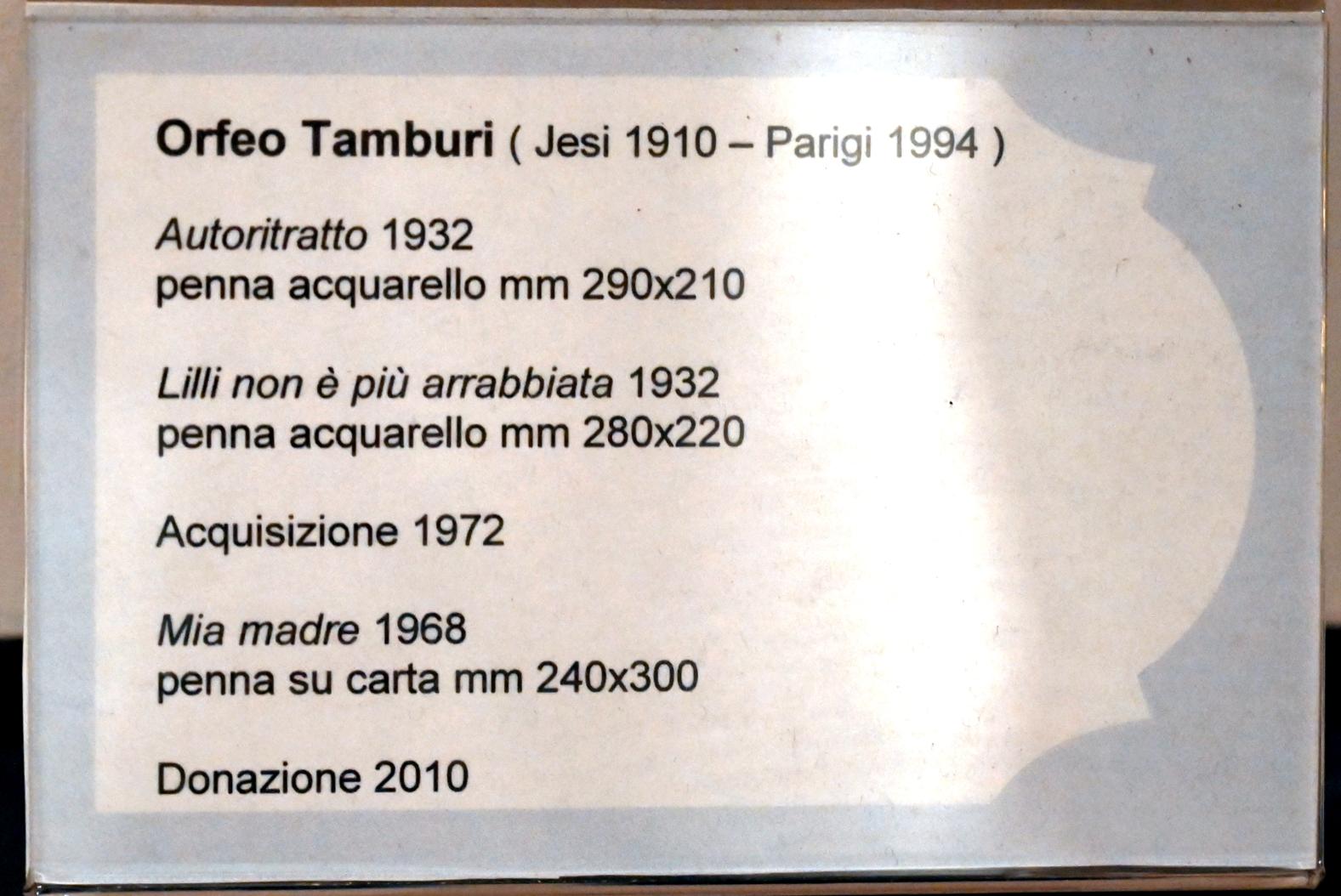 Orfeo Tamburi (1932–1968), Lilli ist nicht mehr böse, Jesi, Städtische Kunstgalerie, Obergeschoss Saal 6, 1932, Bild 2/2