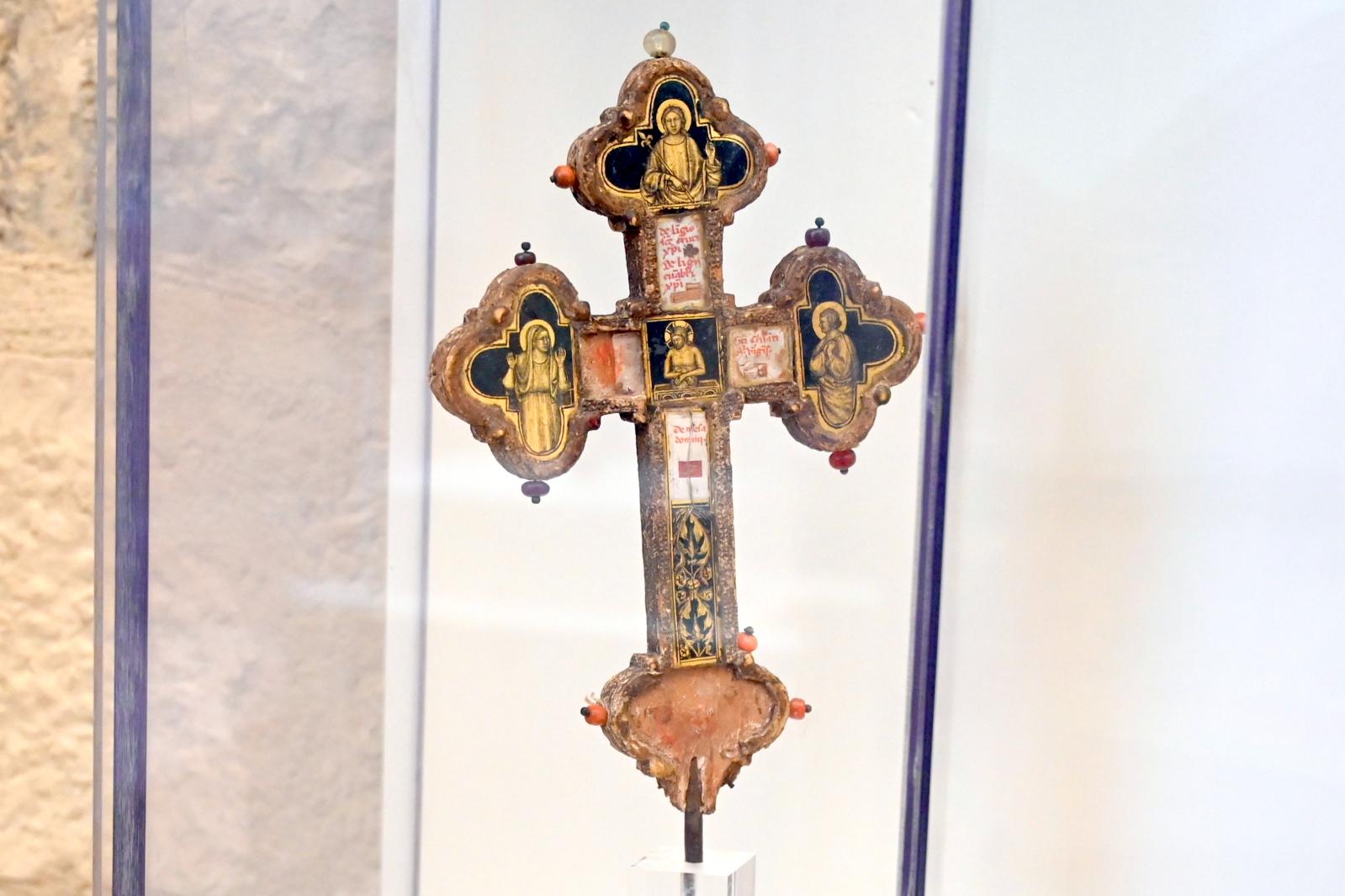 Puccio Capanna (Umkreis) (1335), Doppelseitiges Reliquienkreuz, Gubbio, Pinacoteca Comunale im Palazzo dei Consoli, Obergeschoss Saal 1, 1330–1340, Bild 2/4