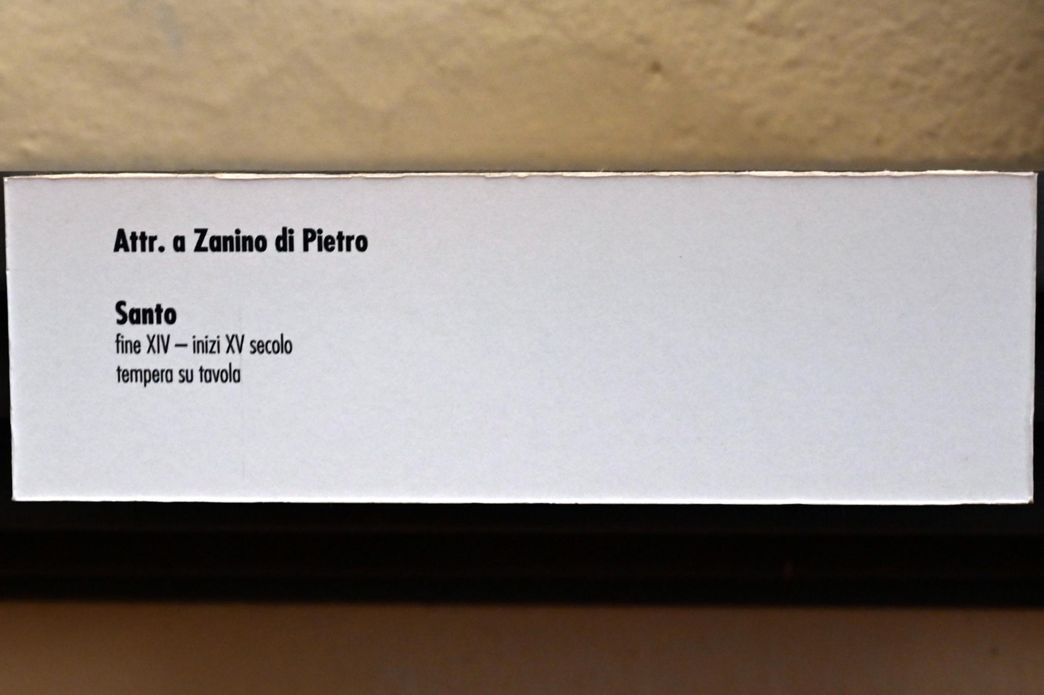 Giovanni Charlier (Zanino di Pietro, Giovanni di Francia) (1400–1415), Heiliger, Gubbio, Pinacoteca Comunale im Palazzo dei Consoli, Obergeschoss Saal 2, um 1390–1410, Bild 2/2