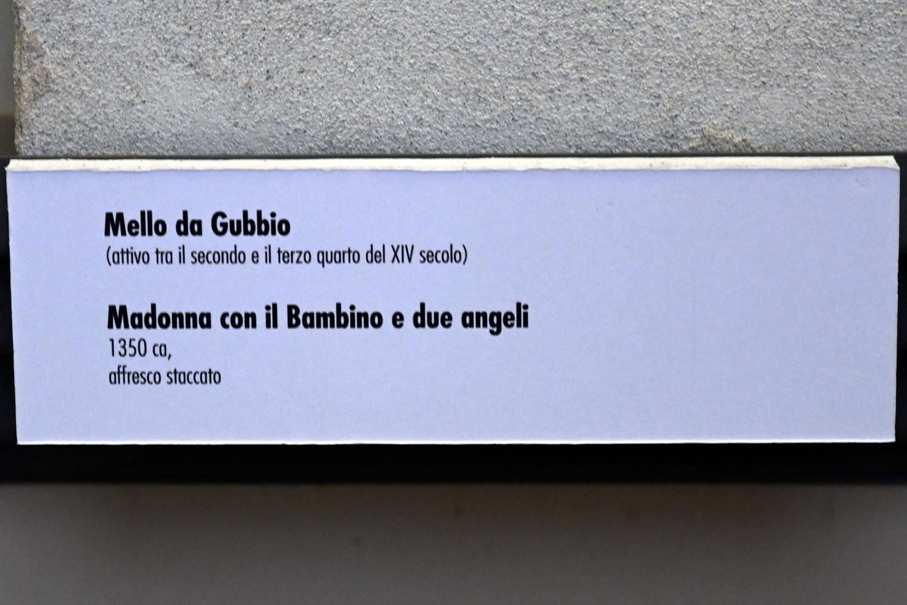 Mello da Gubbio (1324–1355), Maria mit Kind und zwei Engeln, Gubbio, Pinacoteca Comunale im Palazzo dei Consoli, Obergeschoss Saal 3, um 1350, Bild 2/2