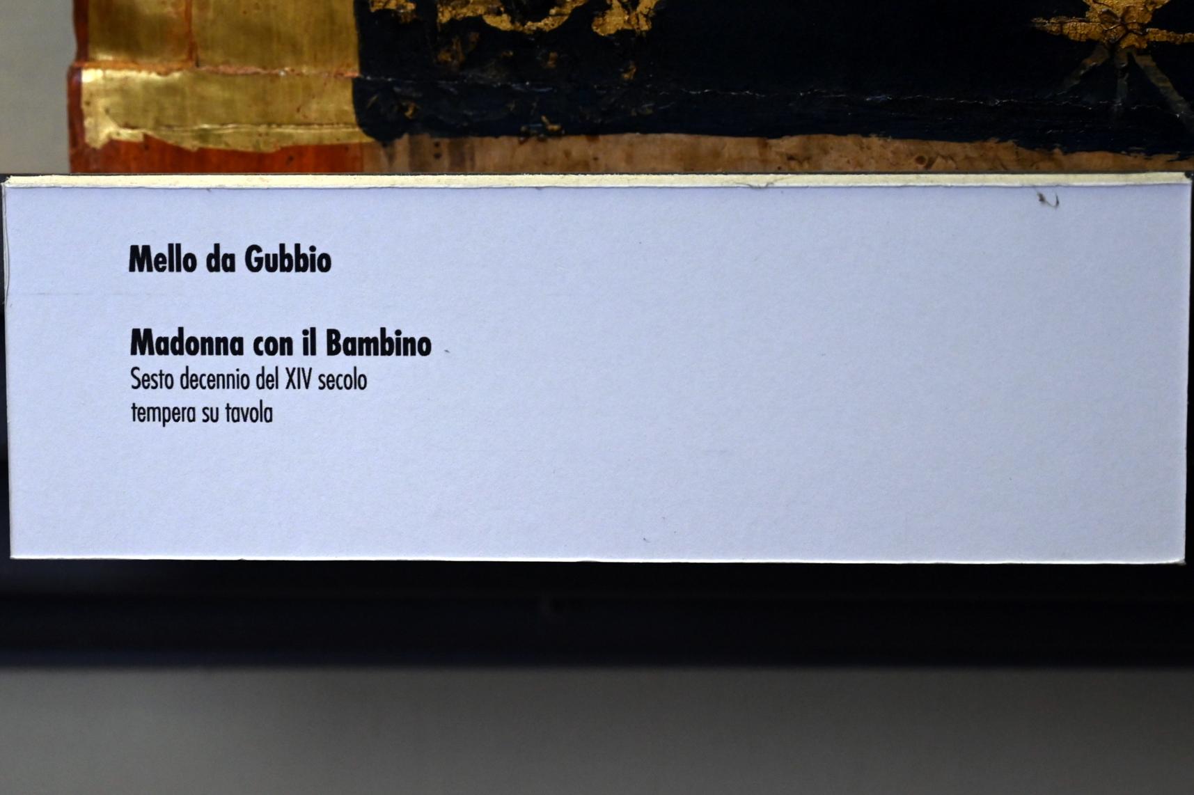 Mello da Gubbio (1324–1355), Maria mit Kind, Gubbio, Pinacoteca Comunale im Palazzo dei Consoli, Obergeschoss Saal 3, um 1350–1360, Bild 2/2