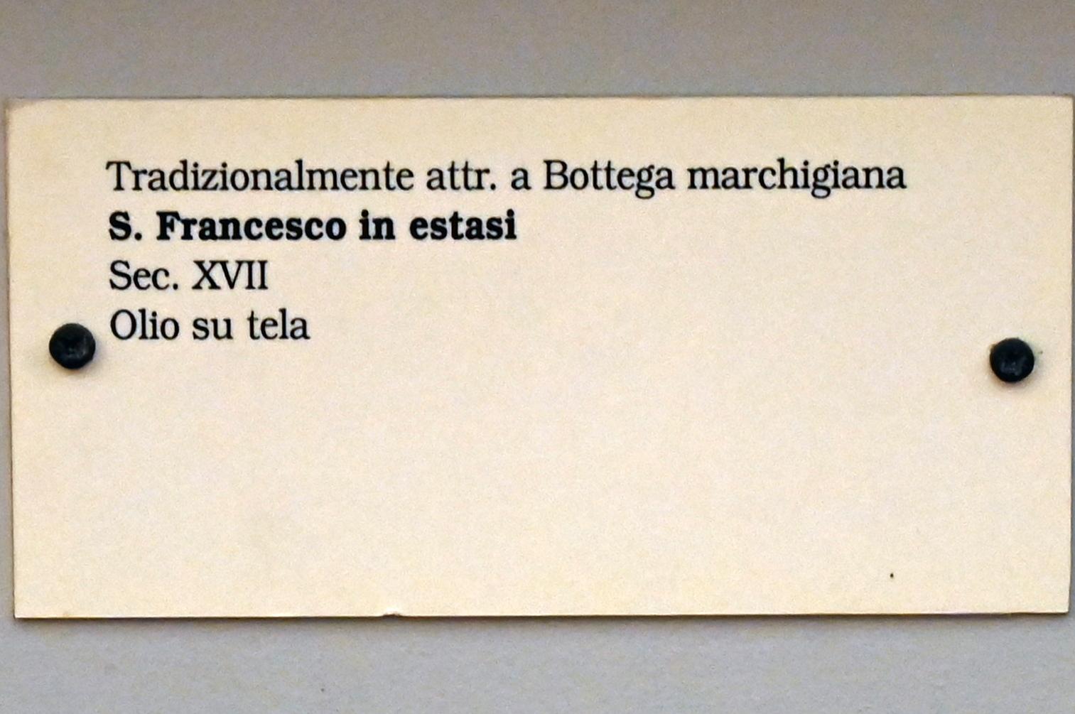 Hl. Franziskus in Ekstase, Gubbio, Pinacoteca Comunale im Palazzo dei Consoli, Obergeschoss Saal 5, 17. Jhd., Bild 2/2