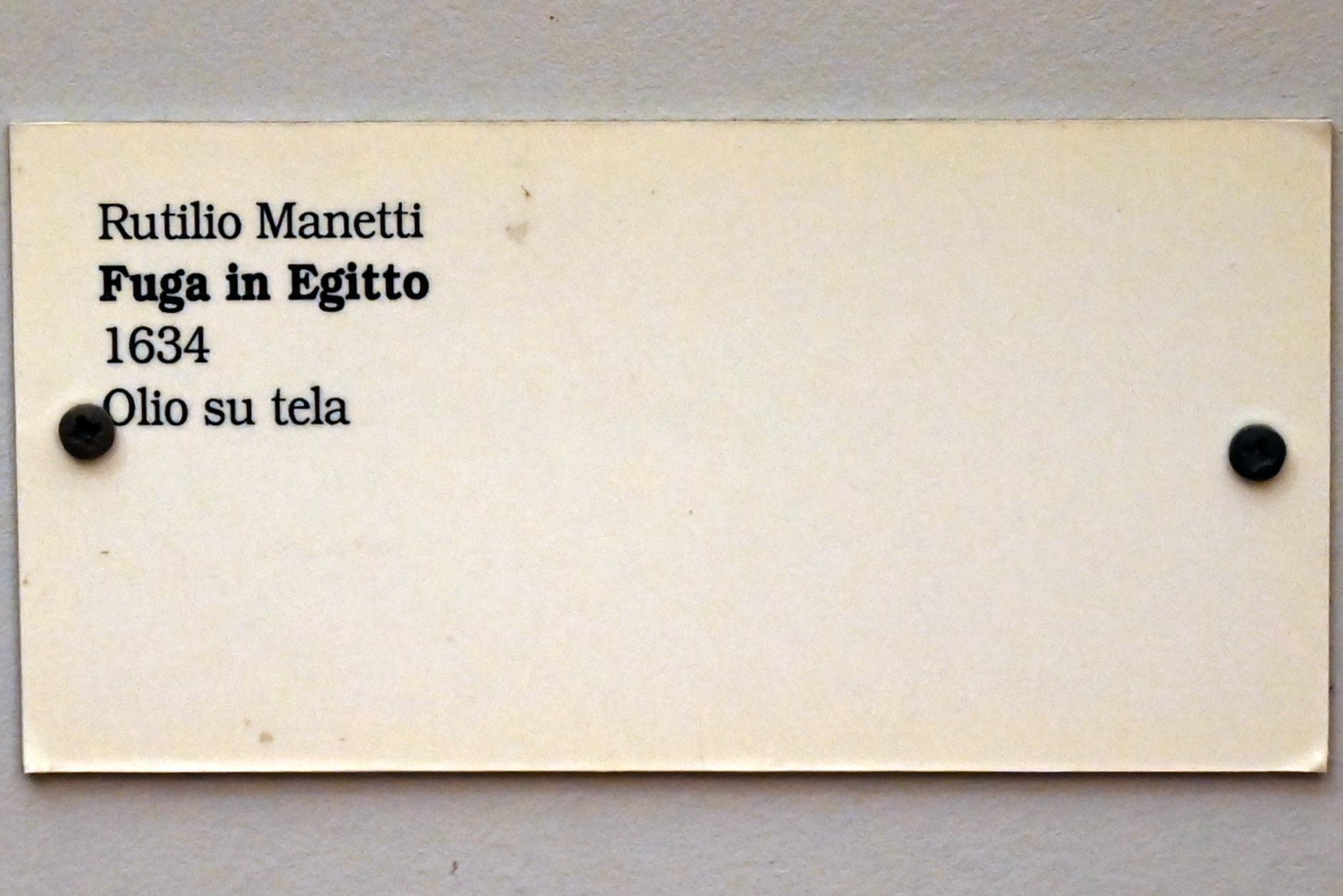 Rutilio Manetti (1608–1634), Flucht nach Ägypten, Gubbio, Pinacoteca Comunale im Palazzo dei Consoli, Obergeschoss Saal 5, 1634, Bild 2/2