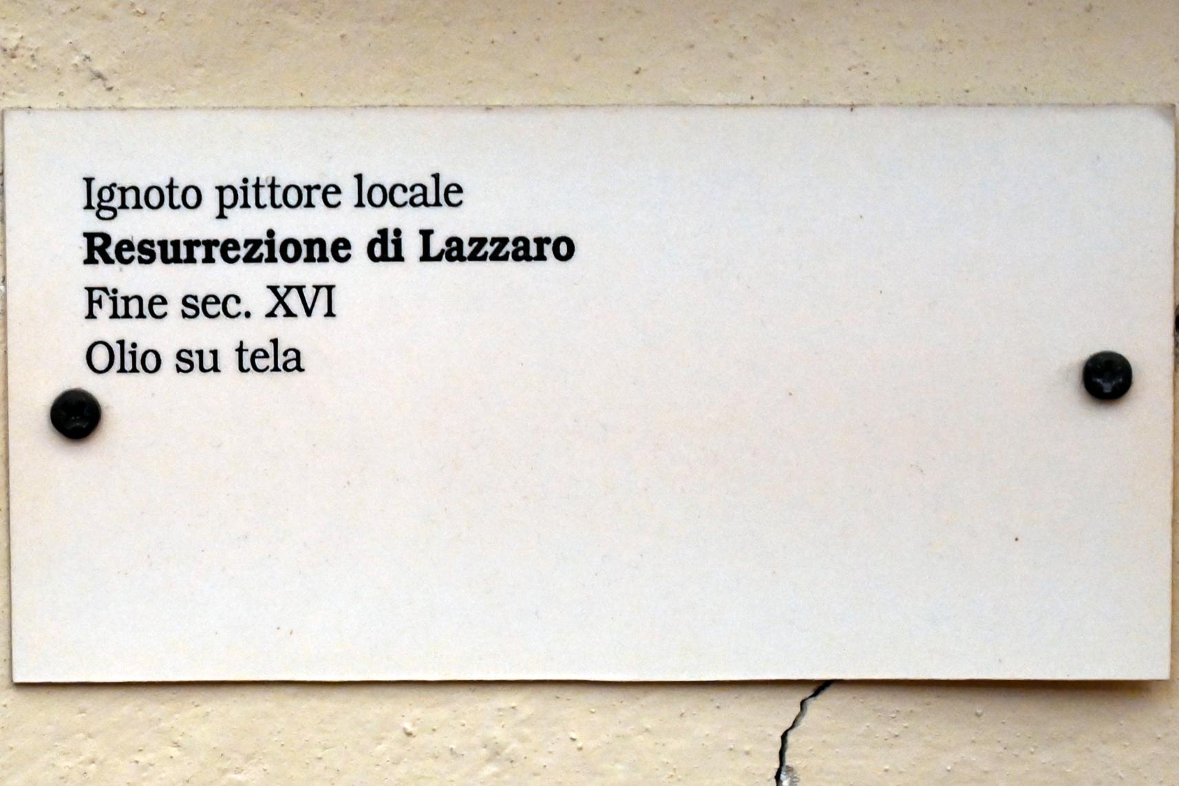 Auferweckung des Lazarus, Gubbio, Pinacoteca Comunale im Palazzo dei Consoli, Obergeschoss Saal 5, Ende 16. Jhd., Bild 2/2