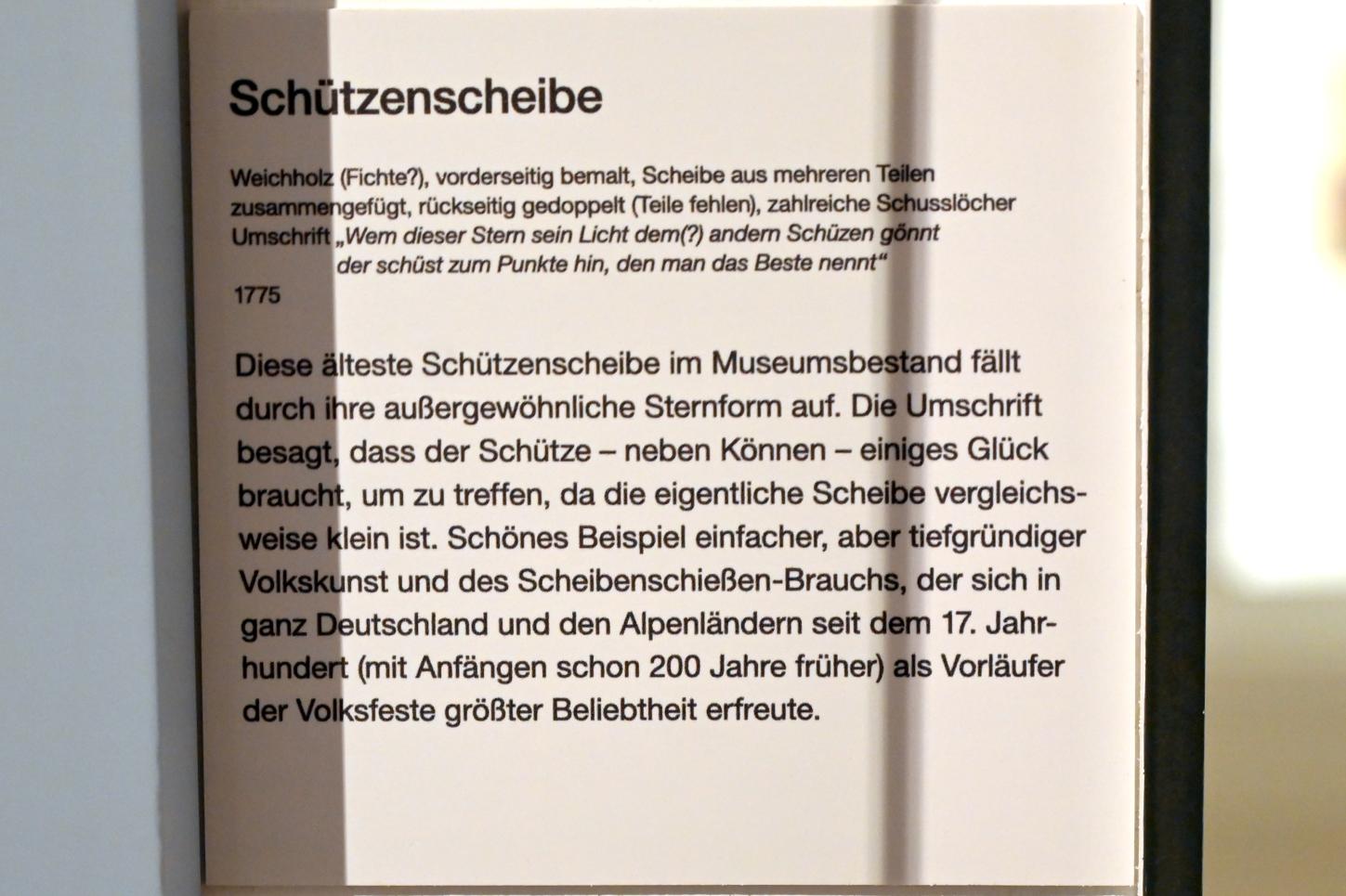 Schützenscheibe, Erding, Museum Erding, Volkskunst, 1775, Bild 2/2