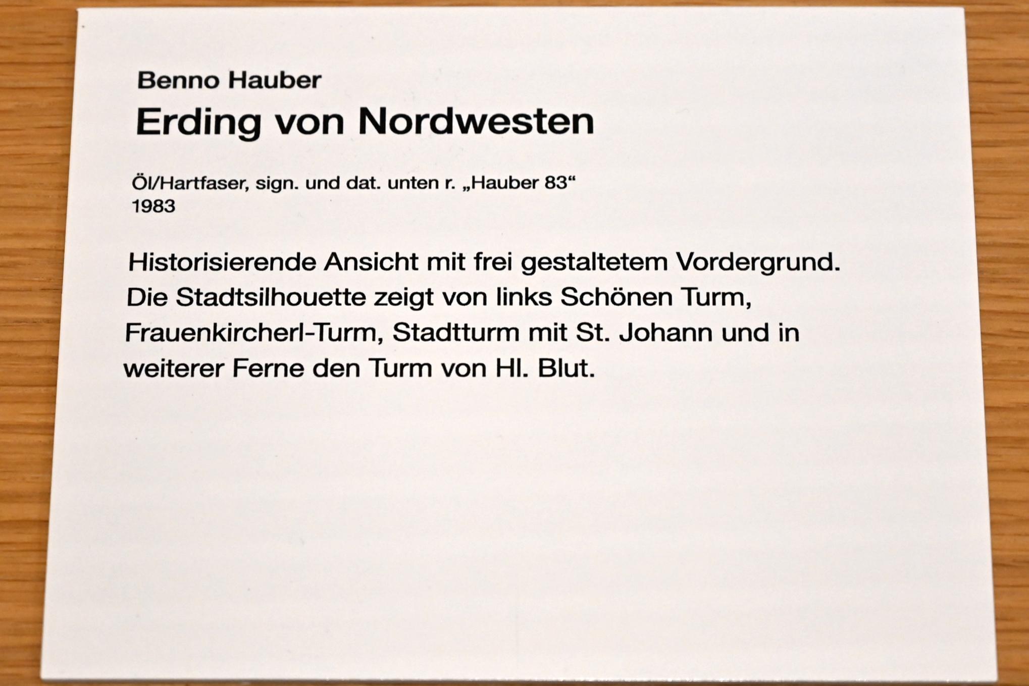 Benno Hauber (1983–1993), Erding von Nordwesten, Erding, Museum Erding, Erdinger Künstler, 1983, Bild 2/2