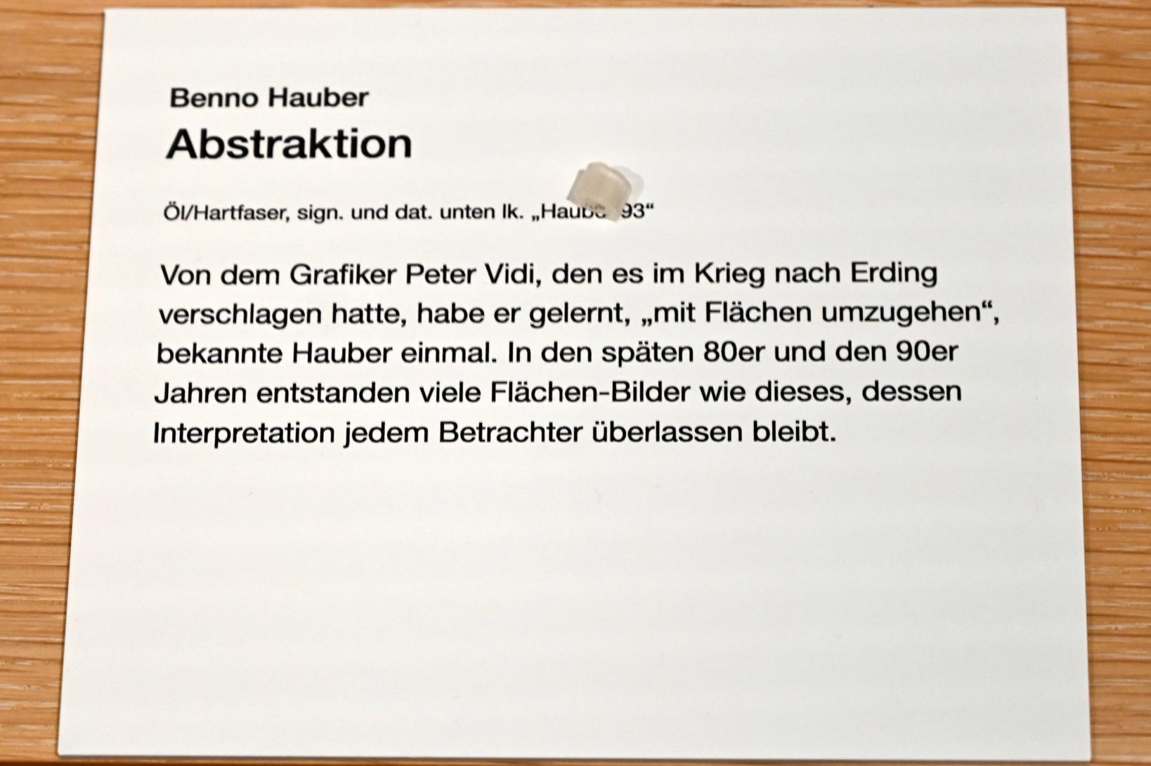Benno Hauber (1983–1993), Abstraktion, Erding, Museum Erding, Erdinger Künstler, 1993, Bild 2/2