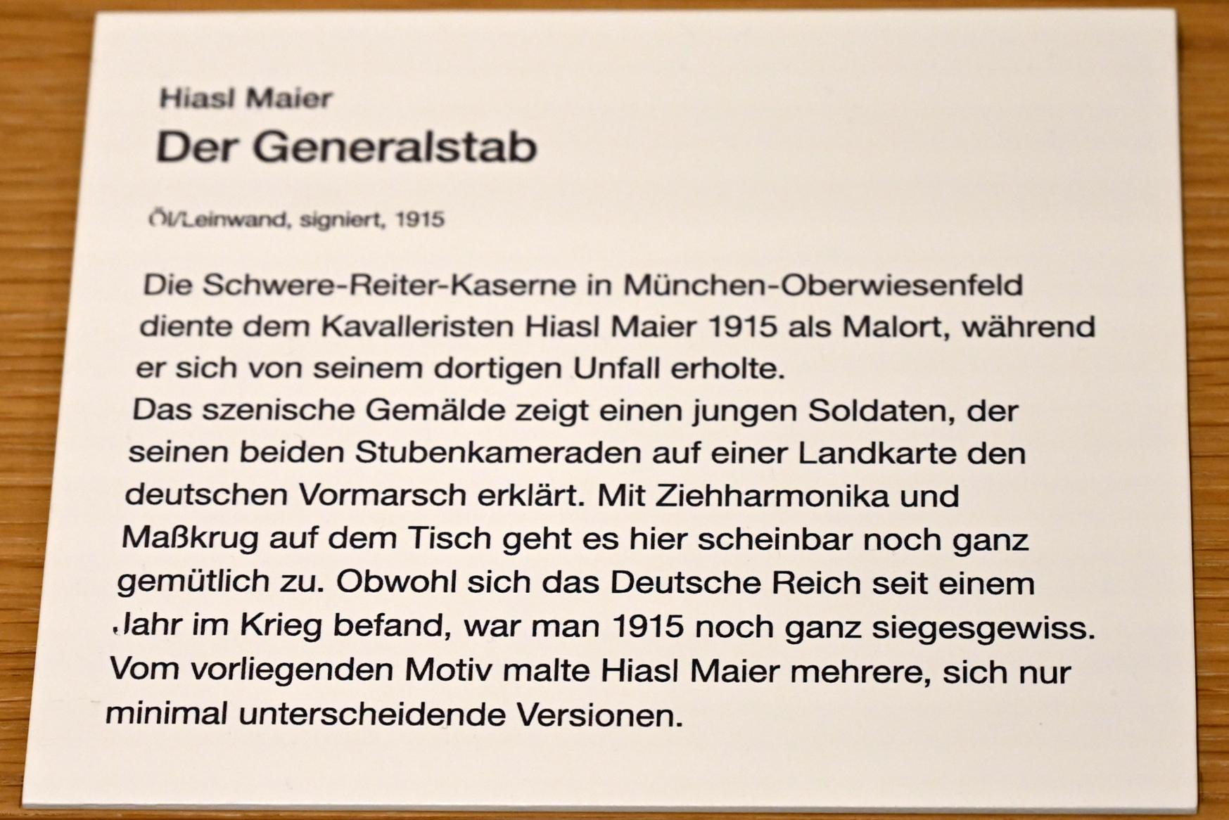 Hiasl Maier-Erding (Matthias Maier) (1915–1932), Der Generalstab, Erding, Museum Erding, Erdinger Künstler, 1915, Bild 2/2