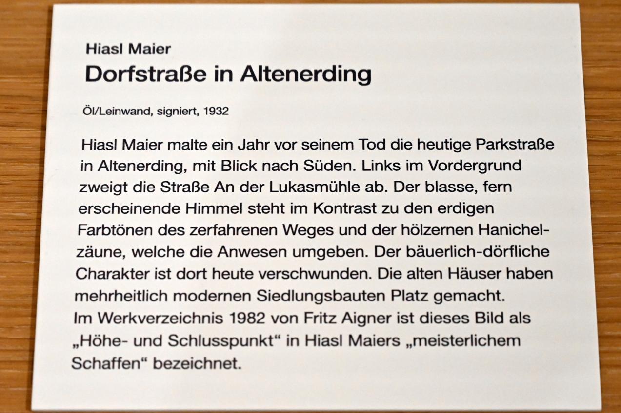 Hiasl Maier-Erding (Matthias Maier) (1915–1932), Dorfstraße in Altenerding, Erding, Museum Erding, Erdinger Künstler, 1932, Bild 2/2