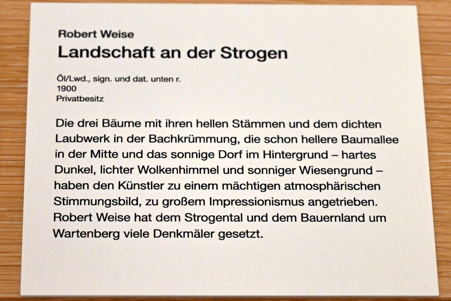 Robert Weise (1900), Landschaft an der Strogen, Erding, Museum Erding, Erdinger Künstler, 1900, Bild 2/2