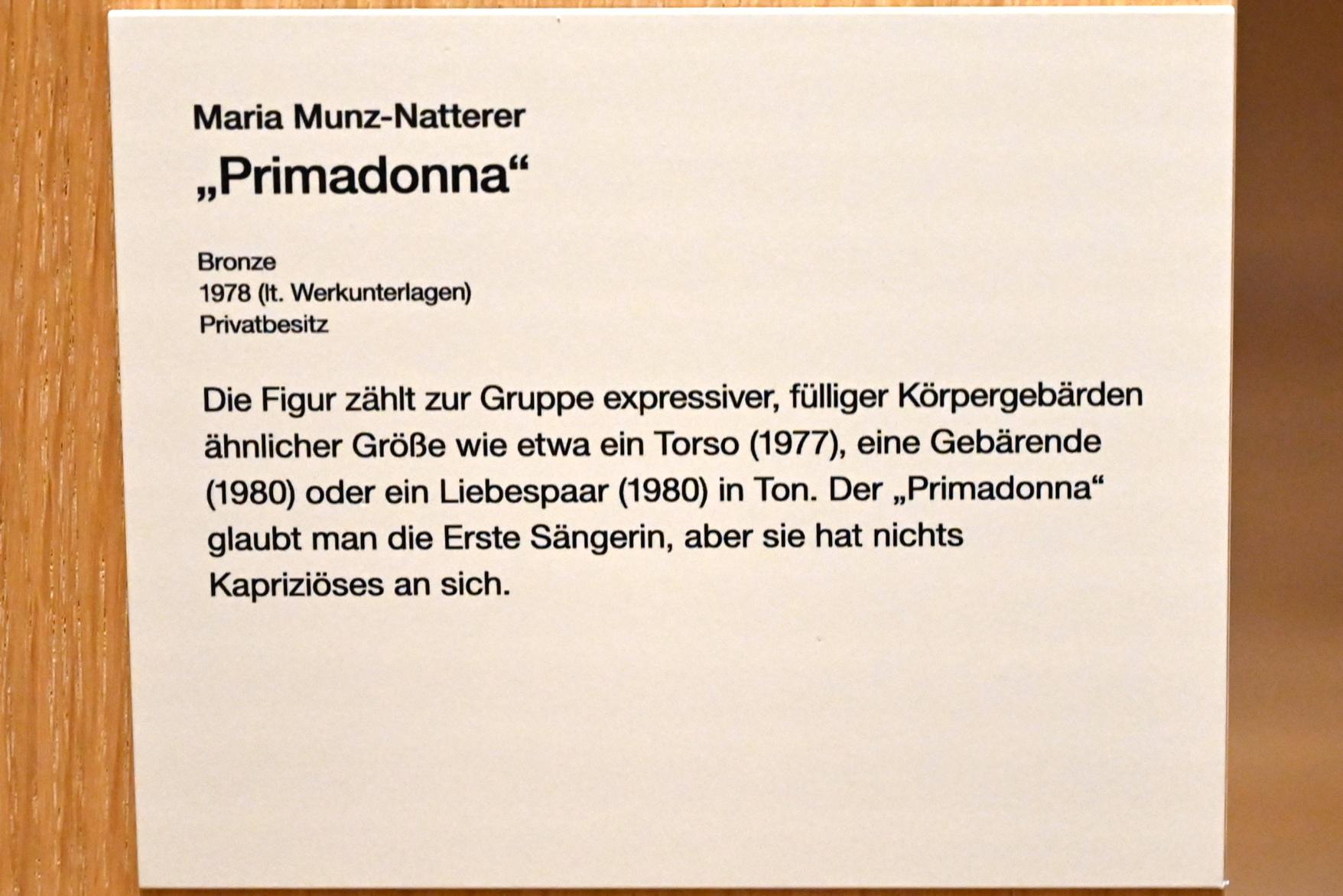 Maria Munz-Natterer (1970–1988), Primadonna, Erding, Museum Erding, Erdinger Künstler, 1978, Bild 4/4