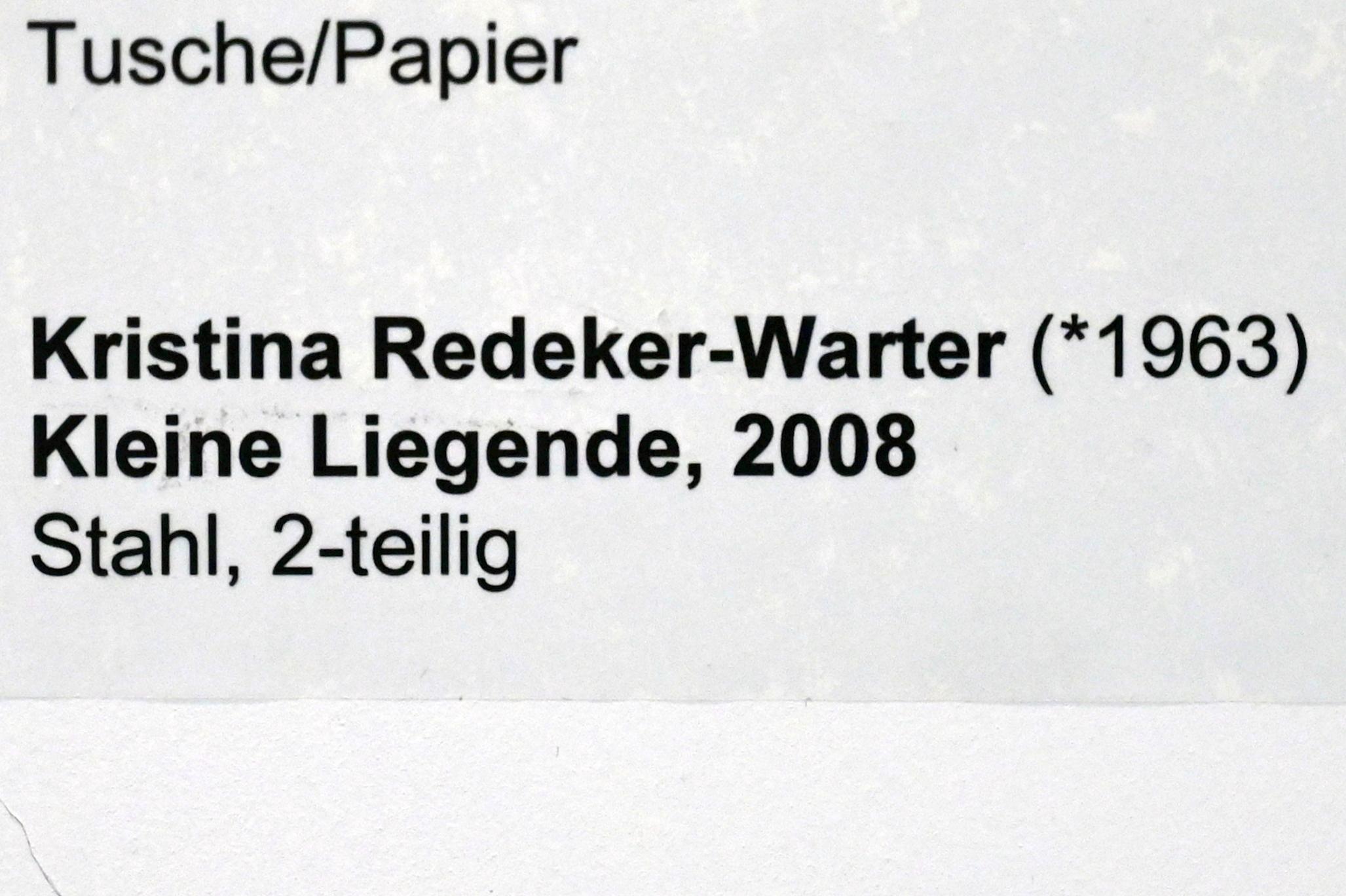 Kristina Redeker-Warter (1996–2008), Kleine Liegende, Neumarkt in der Oberpfalz, Museum Lothar Fischer, Obergeschoß Raum 8, 2008, Bild 4/4