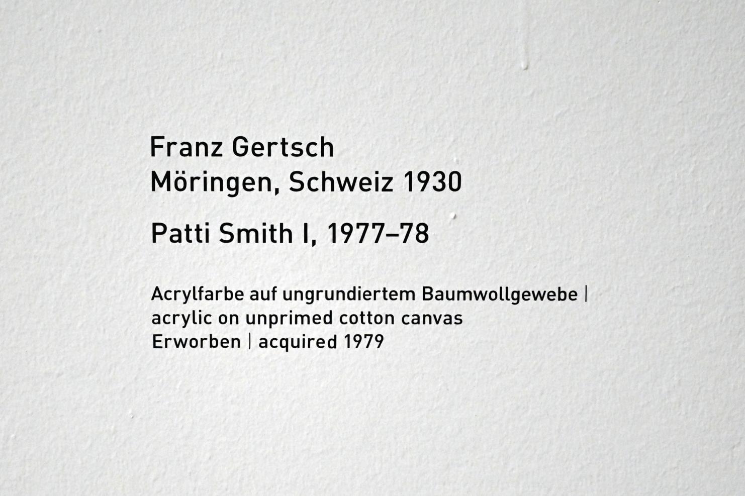 Franz Gertsch (1971–1979), Patti Smith I, München, Pinakothek der Moderne, Gang im Ostflügel 2022, 1977–1978, Bild 2/2