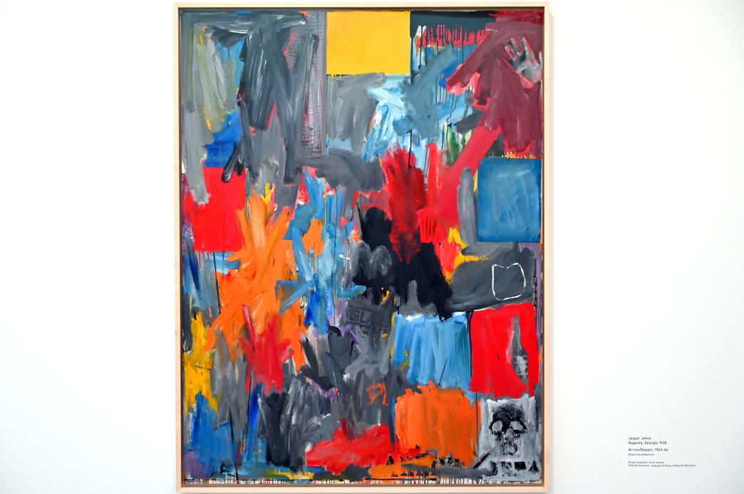 Jasper Johns (1954–1969), Arrive/Depart (Ankommen/Abfahren), München, Pinakothek der Moderne, Gang im Ostflügel 2022, 1963–1964