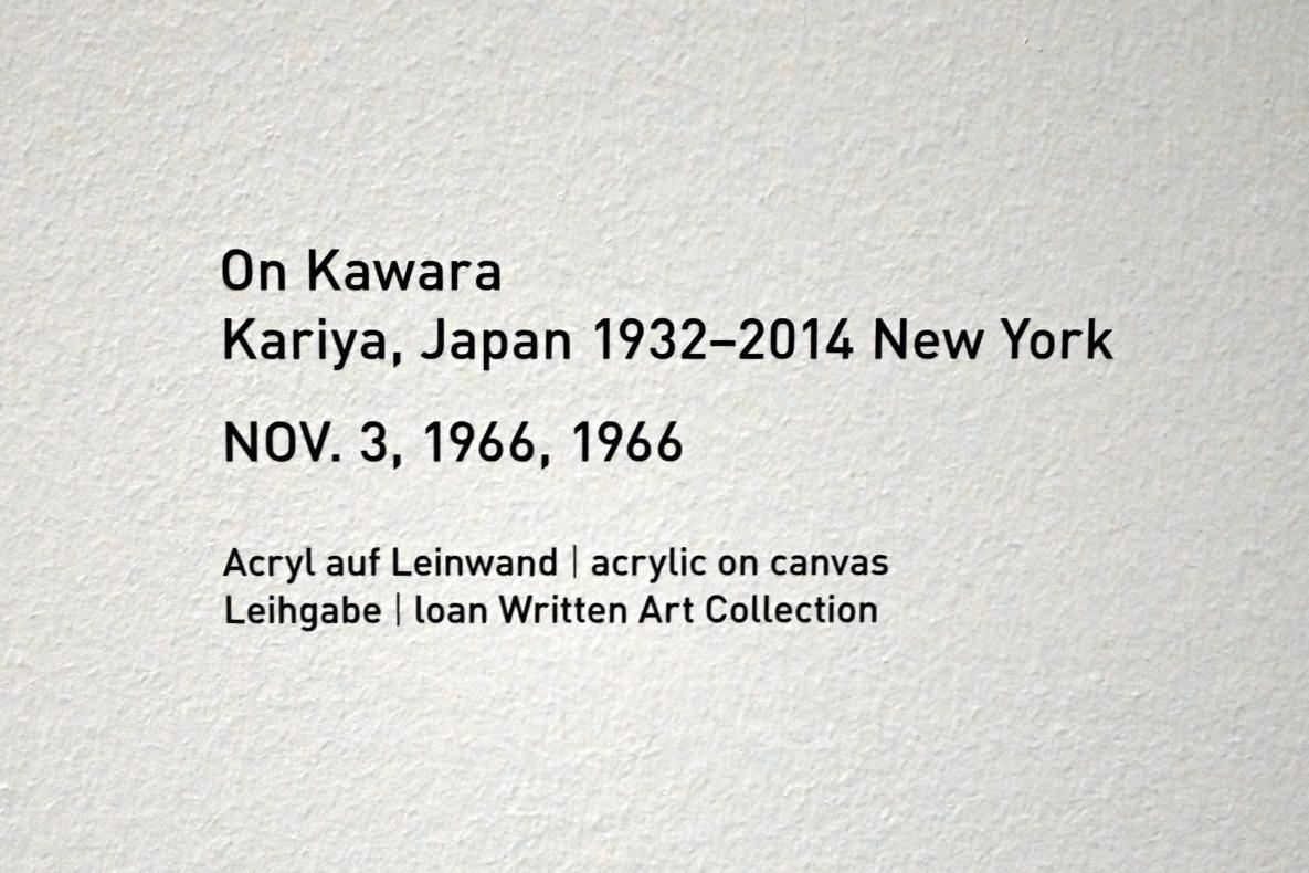 On Kawara (1966–2000), NOV. 3, 1966, München, Pinakothek der Moderne, Saal 31 2022, 1966, Bild 2/2