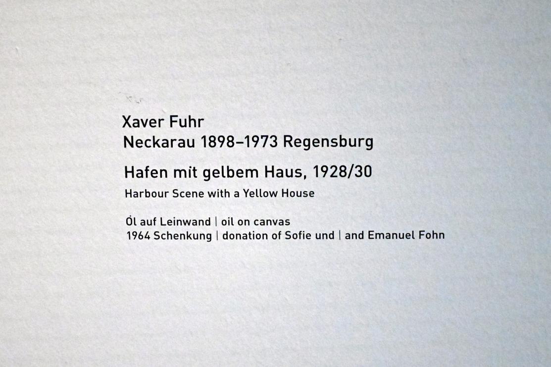 Xaver Fuhr (1928–1929), Hafen mit gelbem Haus, München, Pinakothek der Moderne, Saal 28 2022, 1928–1930, Bild 2/2