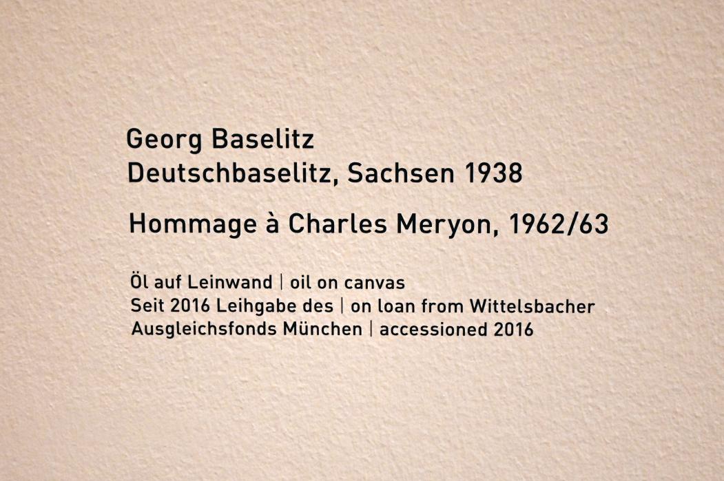 Georg Baselitz (1962–2019), Hommage à Charles Meryon, München, Pinakothek der Moderne, Saal 14 2022, 1962–1963, Bild 2/2